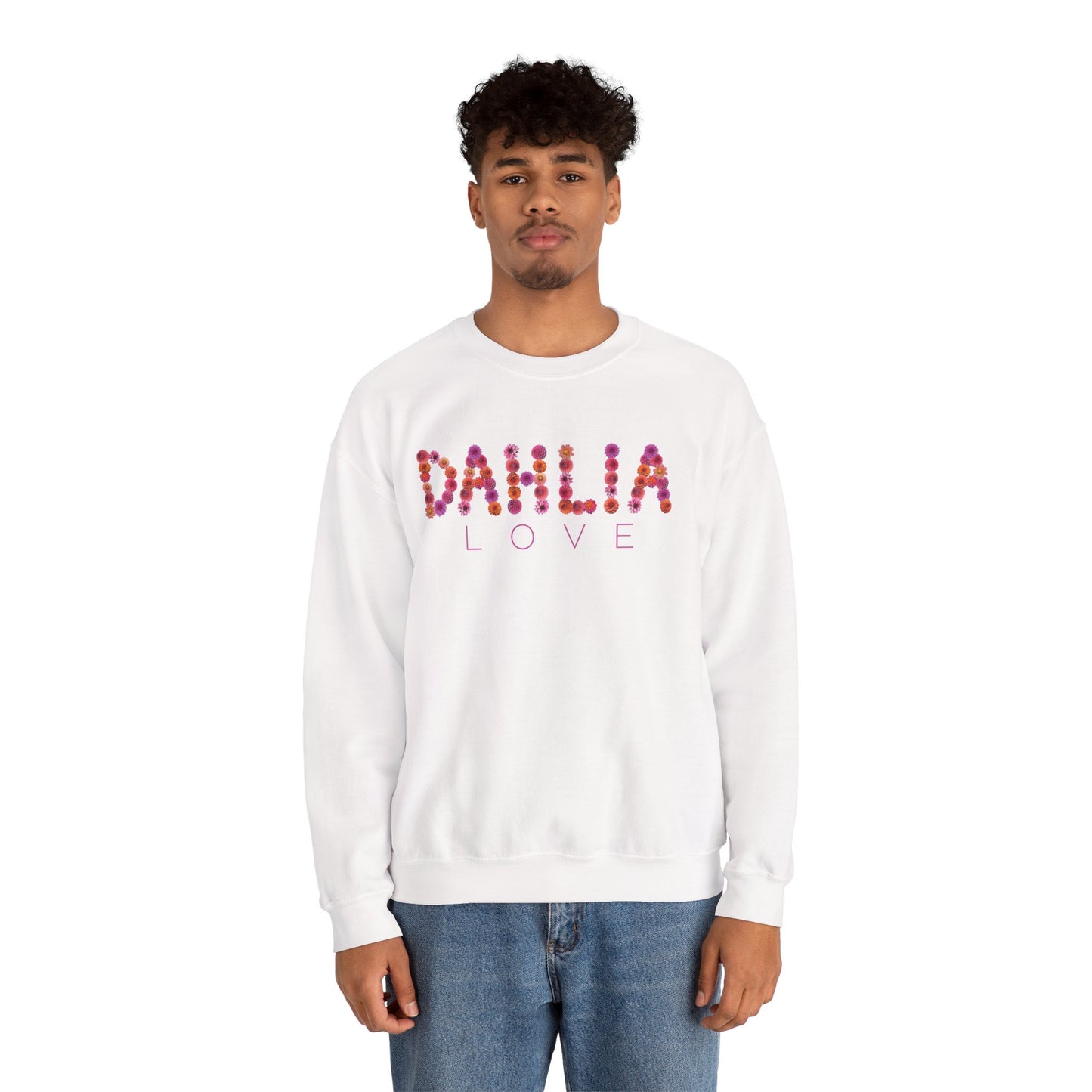 Dahlia Love Sweatshirt - Cozy Floral Crewneck for Spring, Perfect Gift for Flower Lovers, Everyday Casual Wear, Mother's Day, Birthday