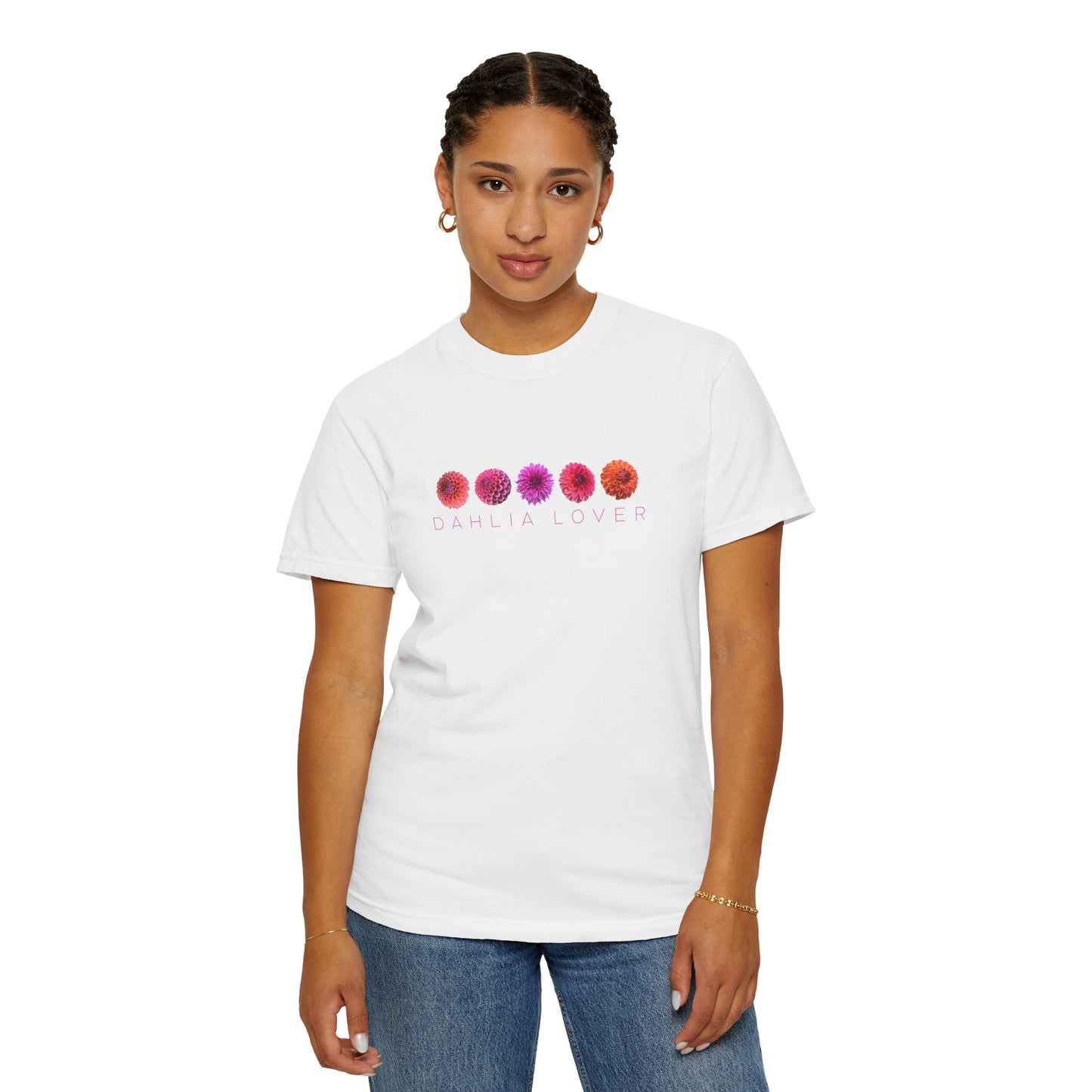 Dahlia Lover T-shirt, Floral Graphic Tee for Flower Lovers