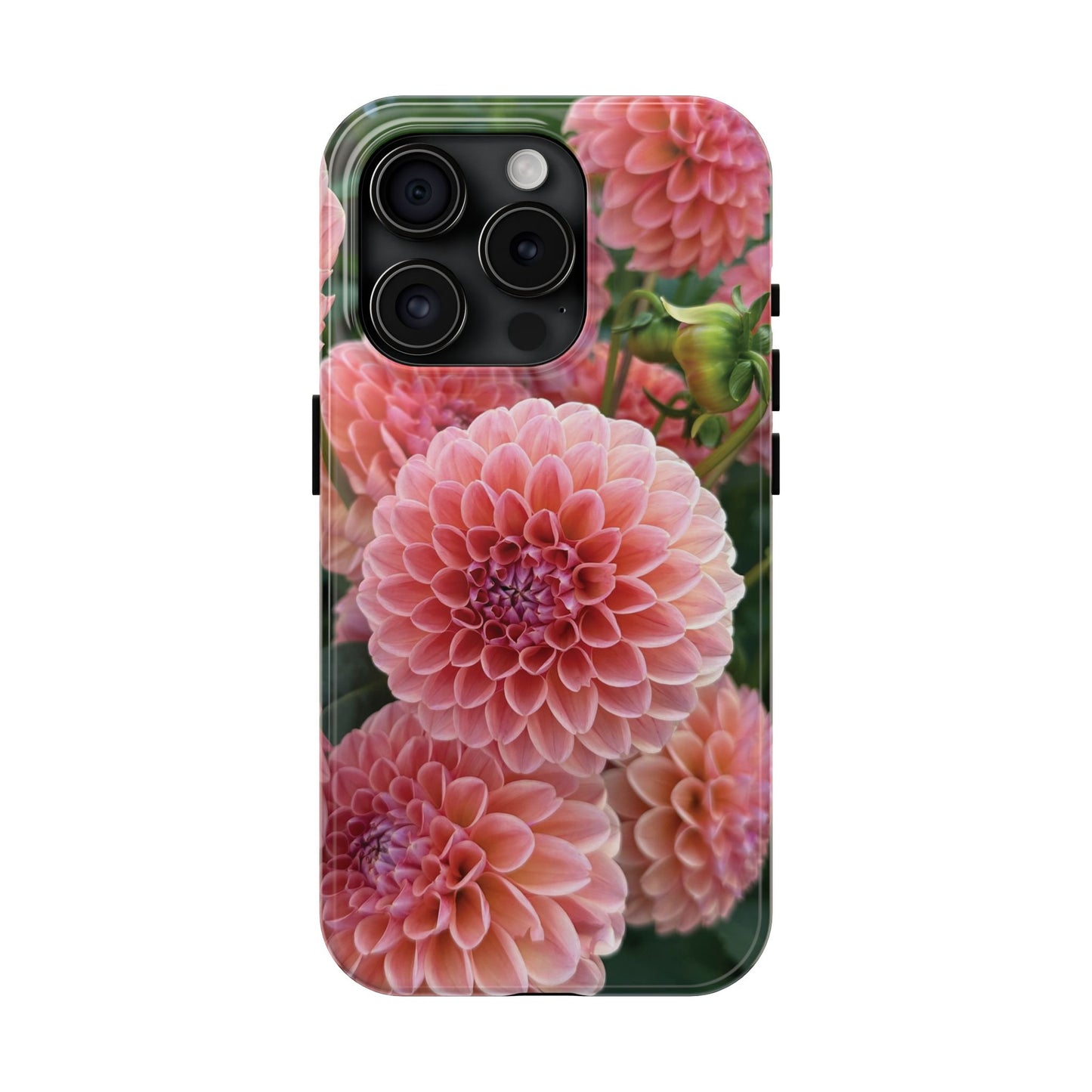 Floral Tough Phone Cases - Durable Protection with Pink Dahlia Design