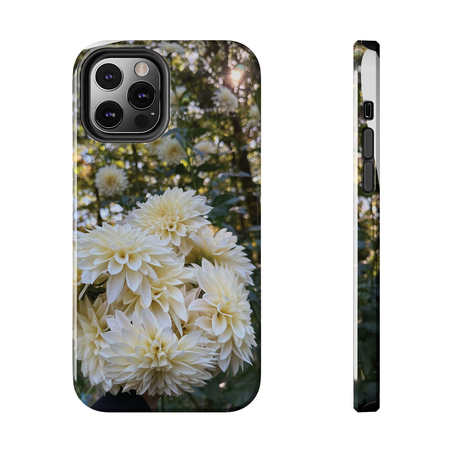 Floral Tough Phone Case - Durable Protection with Cafe au Lait Dahlia Design