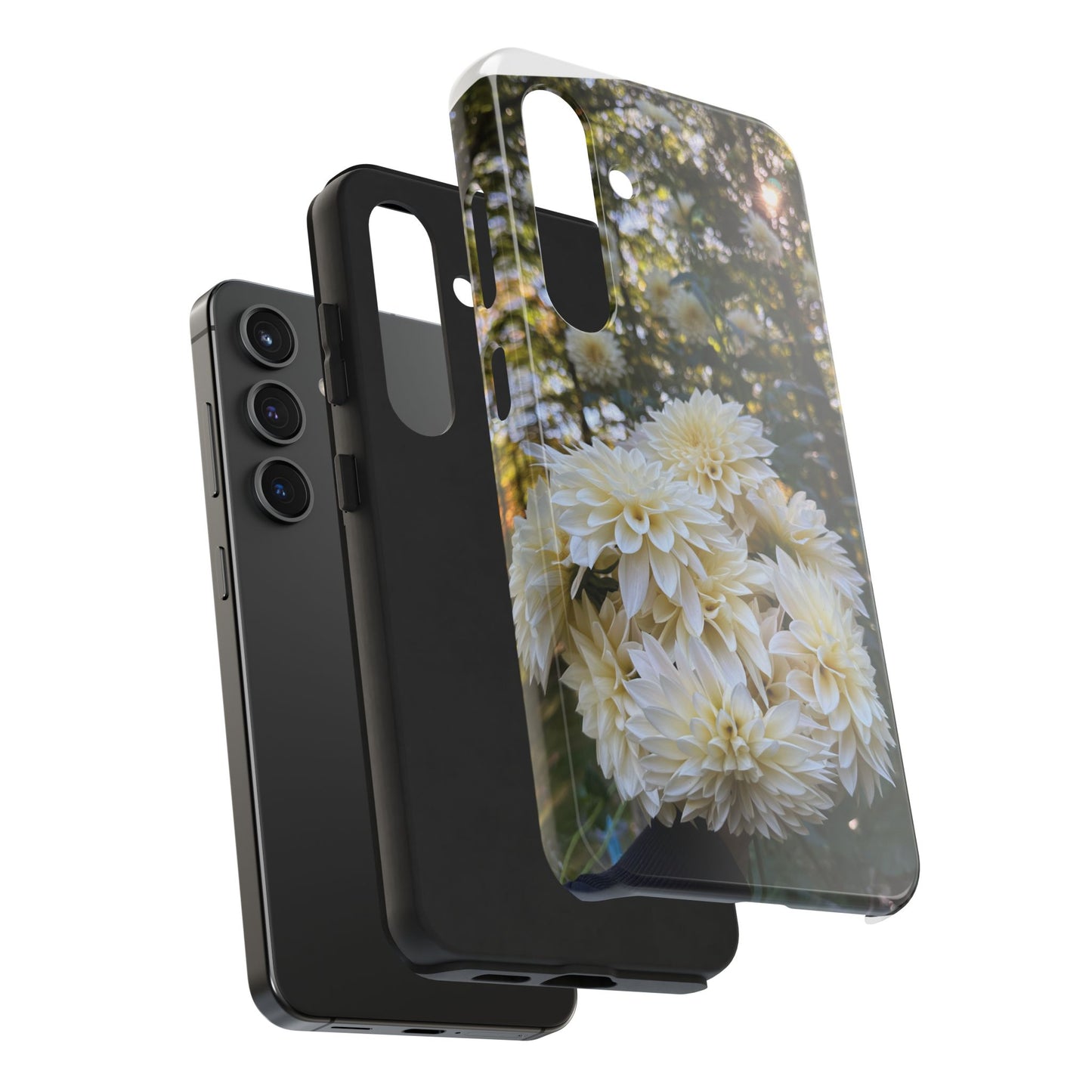 Floral Tough Phone Case - Durable Protection with Cafe au Lait Dahlia Design