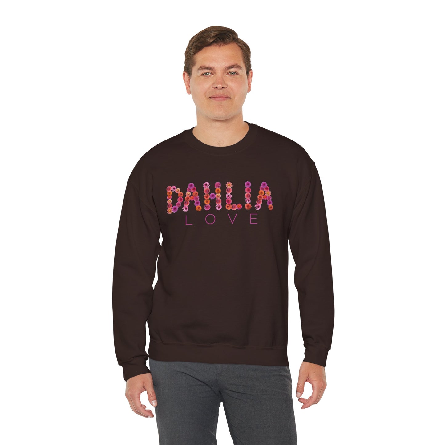 Dahlia Love Sweatshirt - Cozy Floral Crewneck for Spring, Perfect Gift for Flower Lovers, Everyday Casual Wear, Mother's Day, Birthday