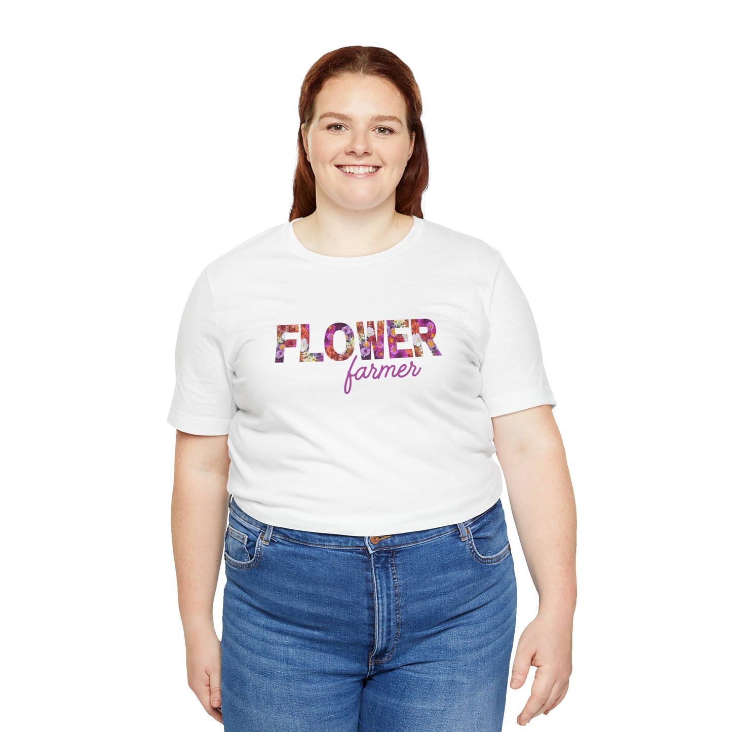 Dahlia Flower Farmer Unisex Tee, Floral Graphic Shirt, Gardening Gift, Spring Style T-Shirt, Nature Lover Apparel, Gifts for Gardeners
