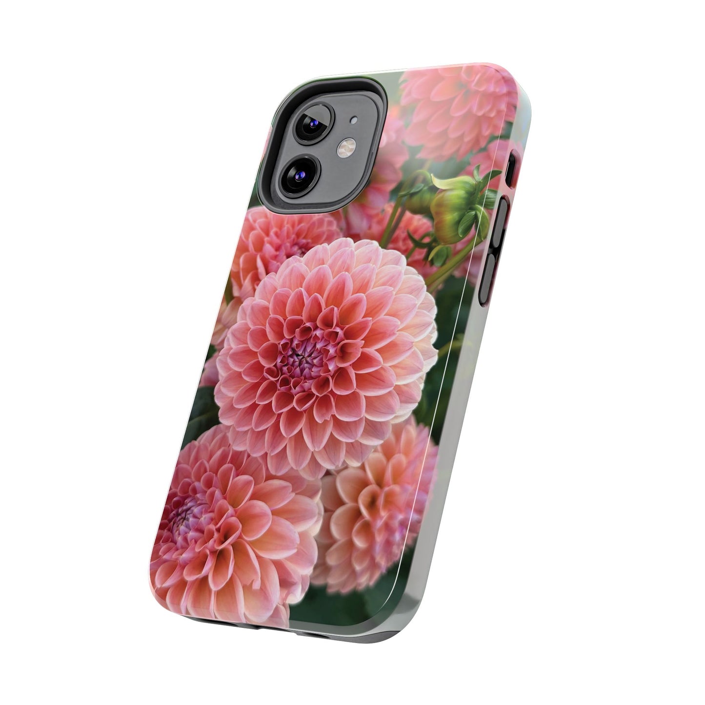 Floral Tough Phone Cases - Durable Protection with Pink Dahlia Design
