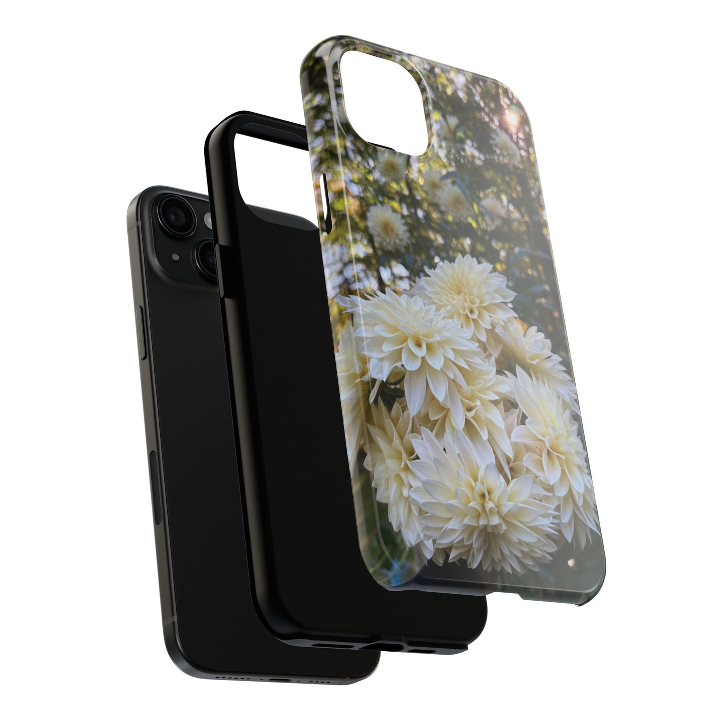Floral Tough Phone Case - Durable Protection with Cafe au Lait Dahlia Design