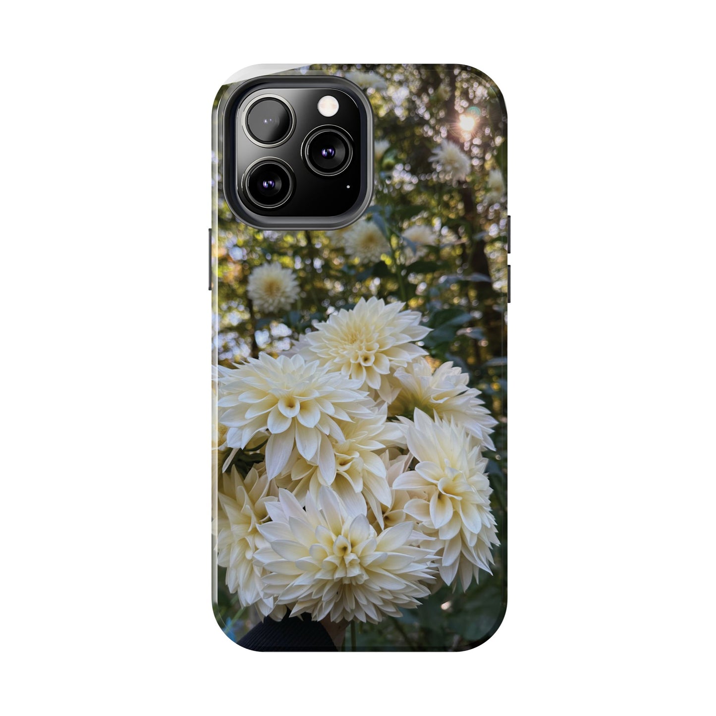 Floral Tough Phone Case - Durable Protection with Cafe au Lait Dahlia Design