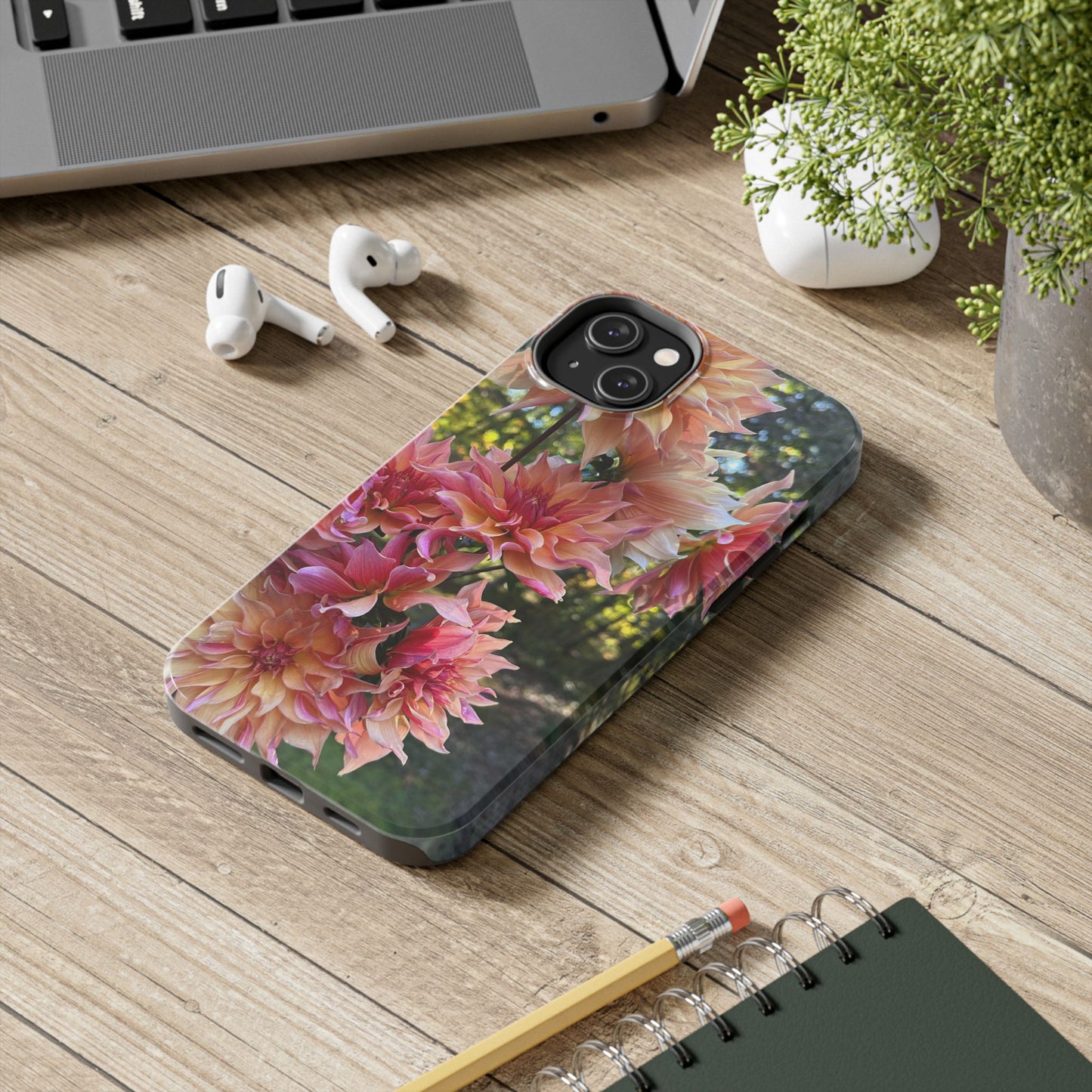 Floral Tough Phone Case - Durable Protection with Dahlia Design