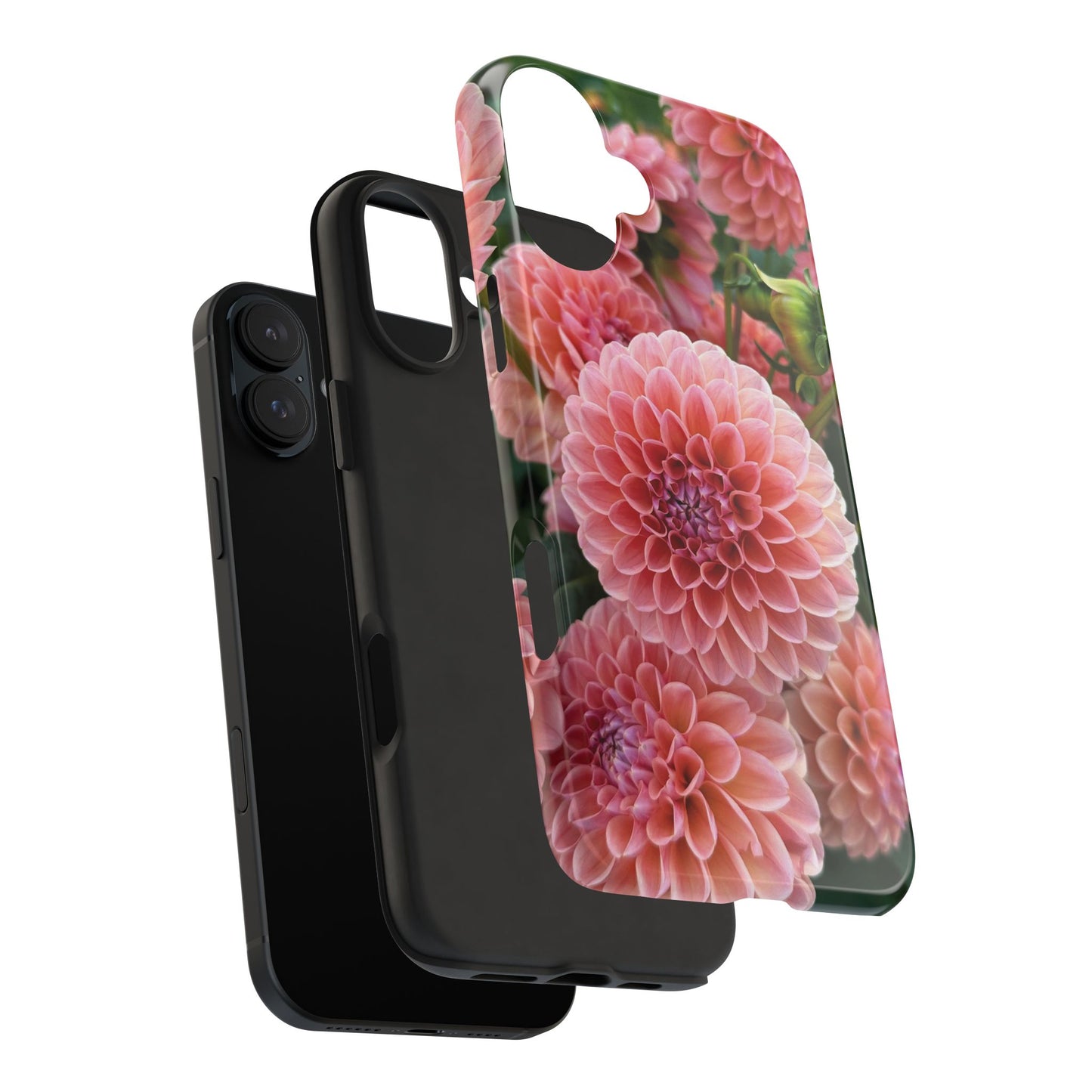 Floral Tough Phone Cases - Durable Protection with Pink Dahlia Design