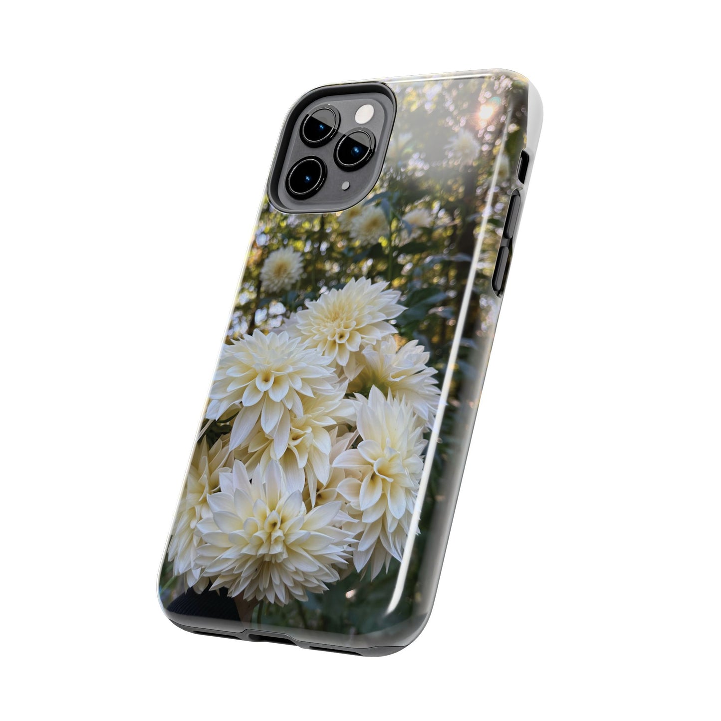 Floral Tough Phone Case - Durable Protection with Cafe au Lait Dahlia Design