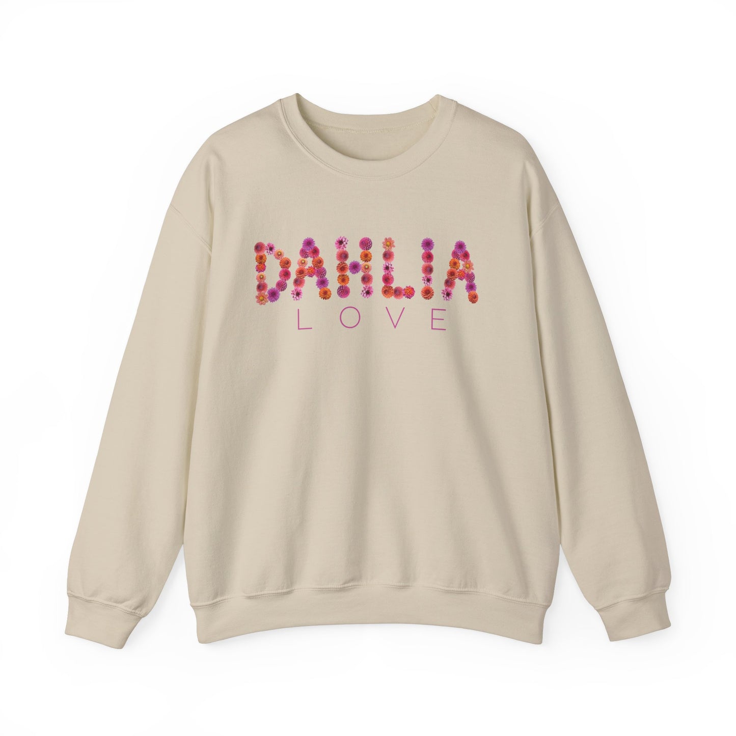 Dahlia Love Sweatshirt - Cozy Floral Crewneck for Spring, Perfect Gift for Flower Lovers, Everyday Casual Wear, Mother's Day, Birthday