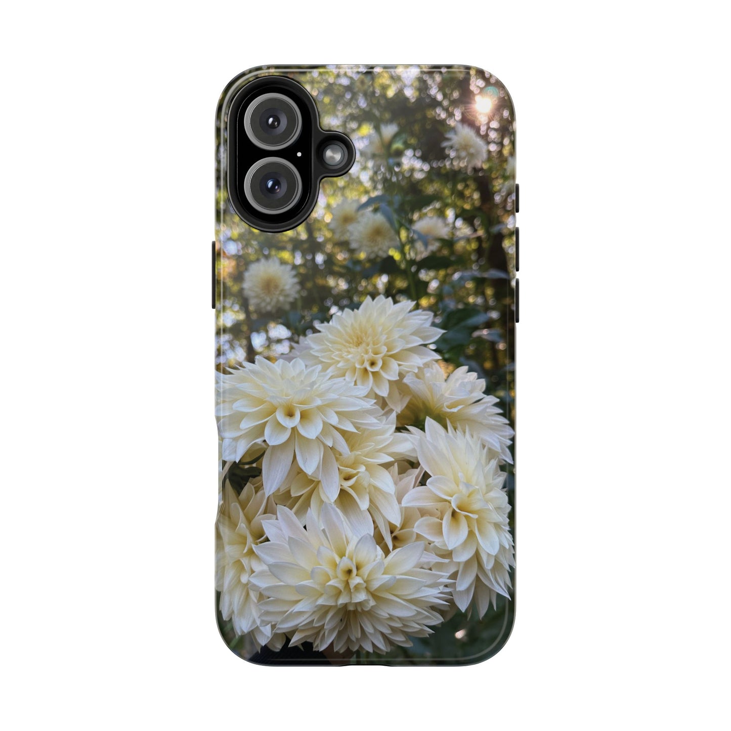 Floral Tough Phone Case - Durable Protection with Cafe au Lait Dahlia Design