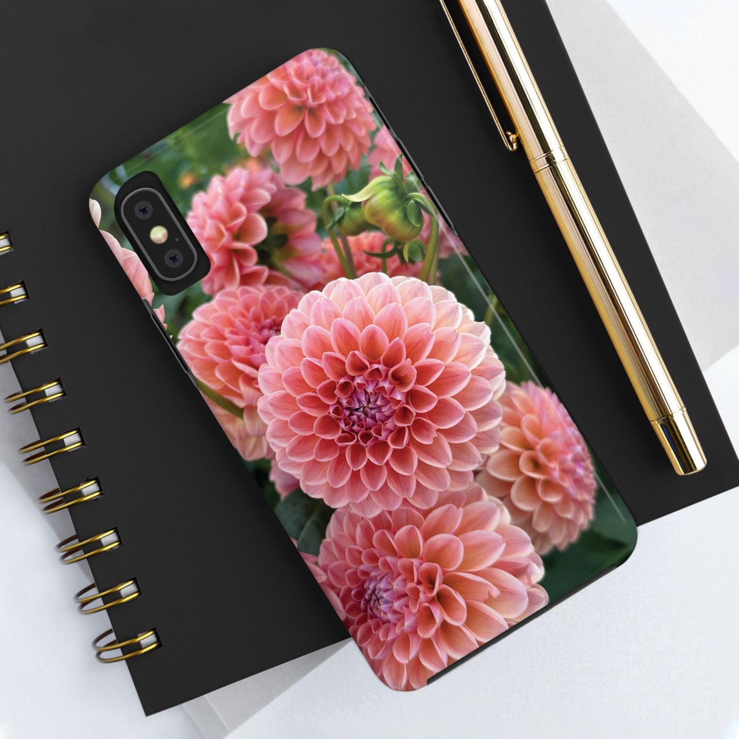 Floral Tough Phone Cases - Durable Protection with Pink Dahlia Design
