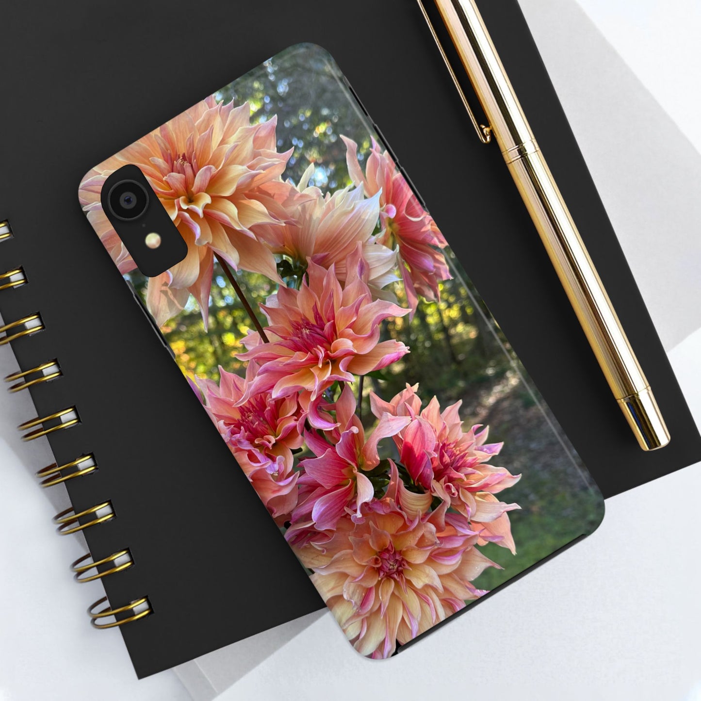 Floral Tough Phone Case - Durable Protection with Dahlia Design
