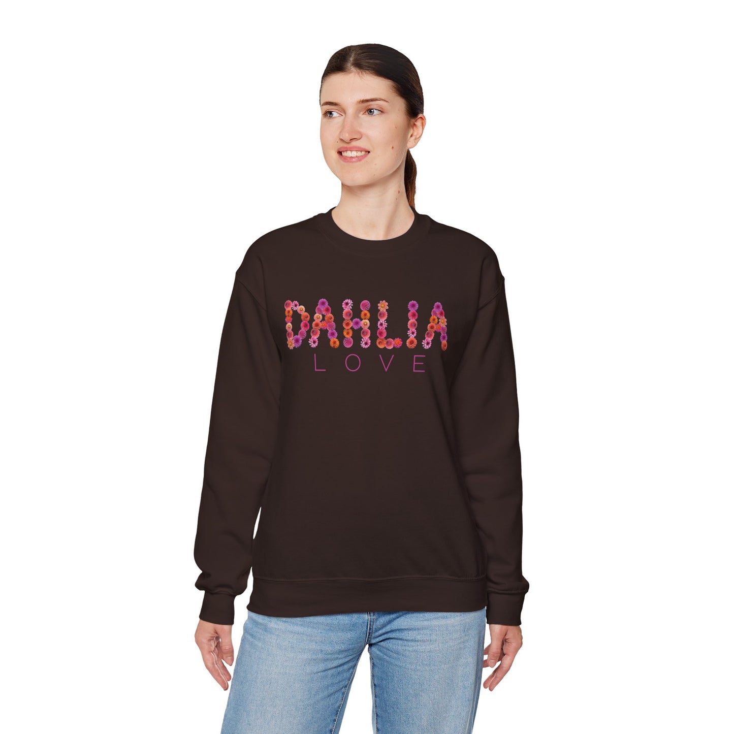 Dahlia Love Sweatshirt - Cozy Floral Crewneck for Spring, Perfect Gift for Flower Lovers, Everyday Casual Wear, Mother's Day, Birthday