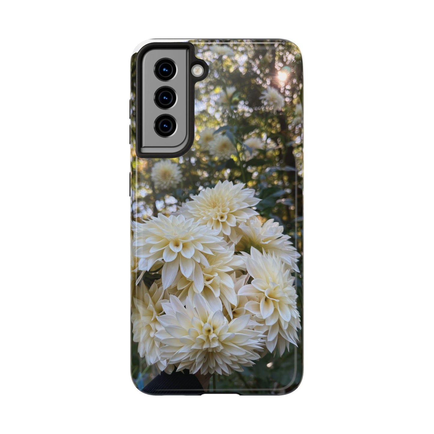 Floral Tough Phone Case - Durable Protection with Cafe au Lait Dahlia Design