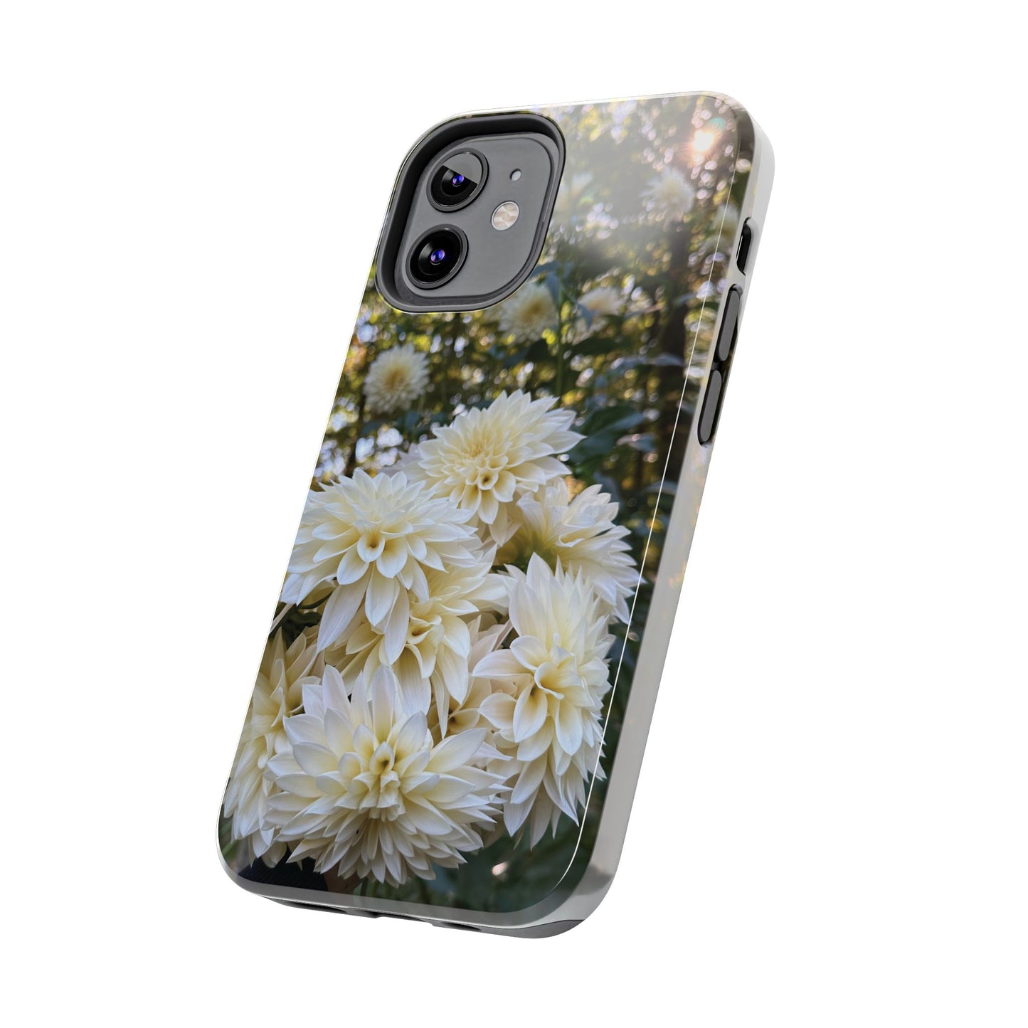 Floral Tough Phone Case - Durable Protection with Cafe au Lait Dahlia Design