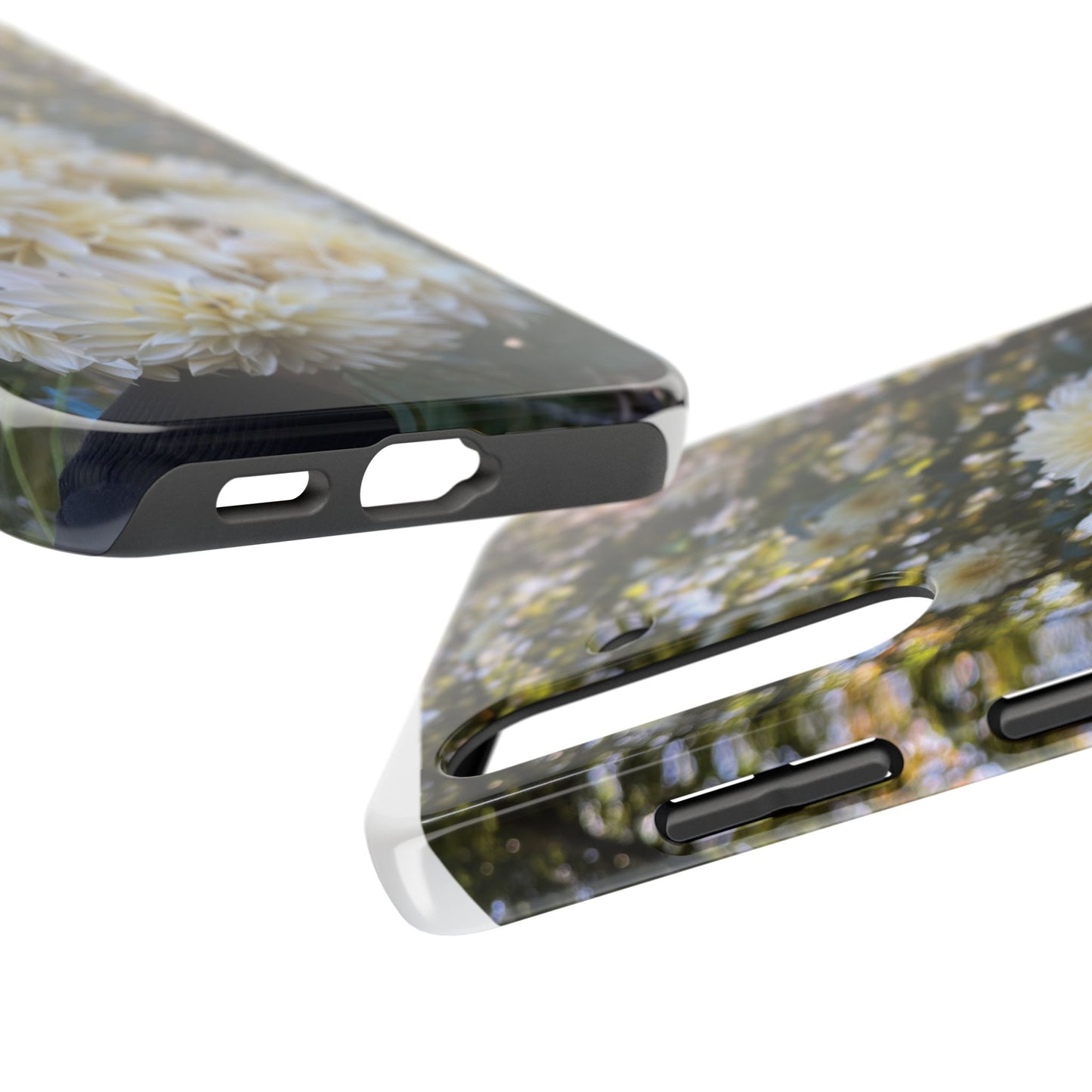 Floral Tough Phone Case - Durable Protection with Cafe au Lait Dahlia Design