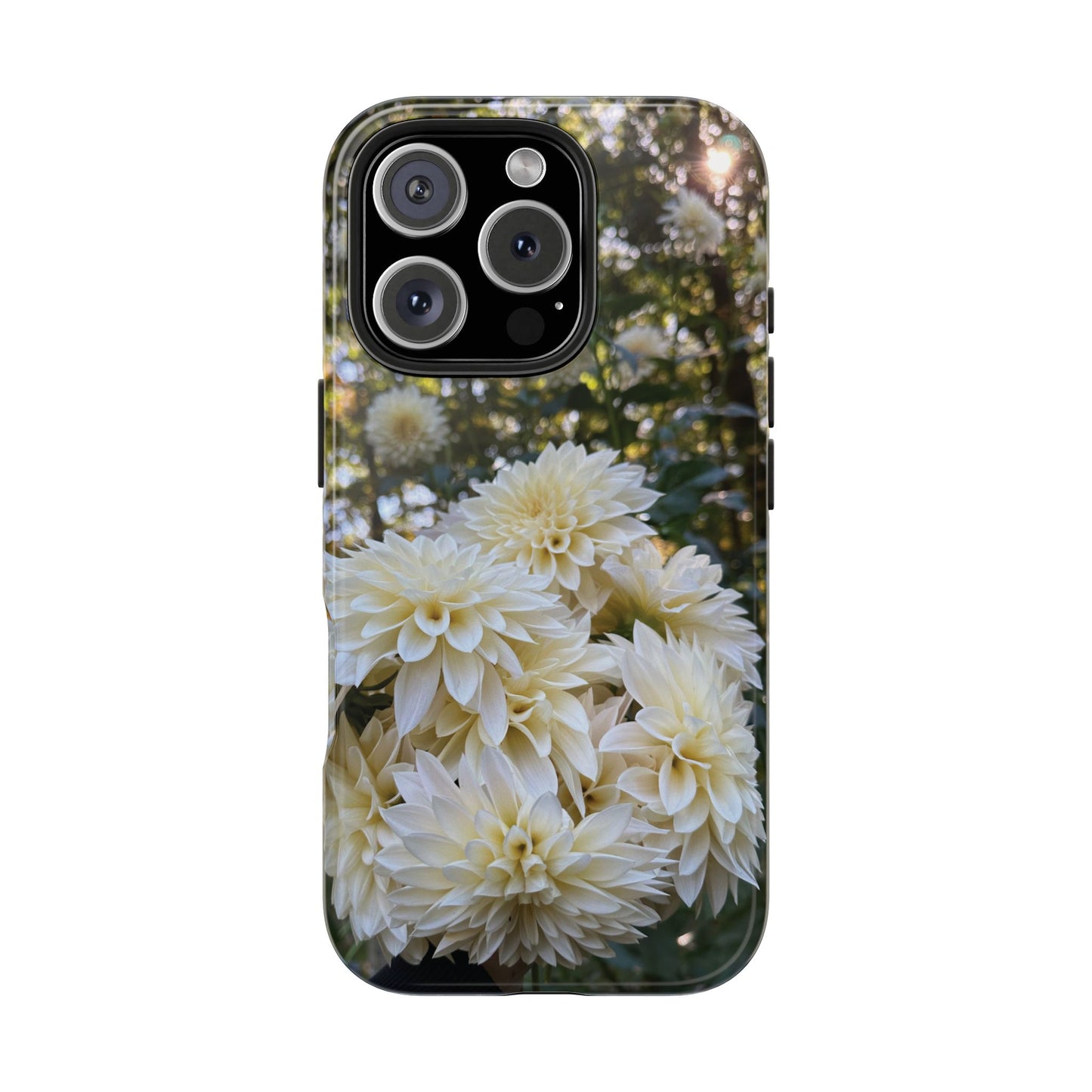 Floral Tough Phone Case - Durable Protection with Cafe au Lait Dahlia Design