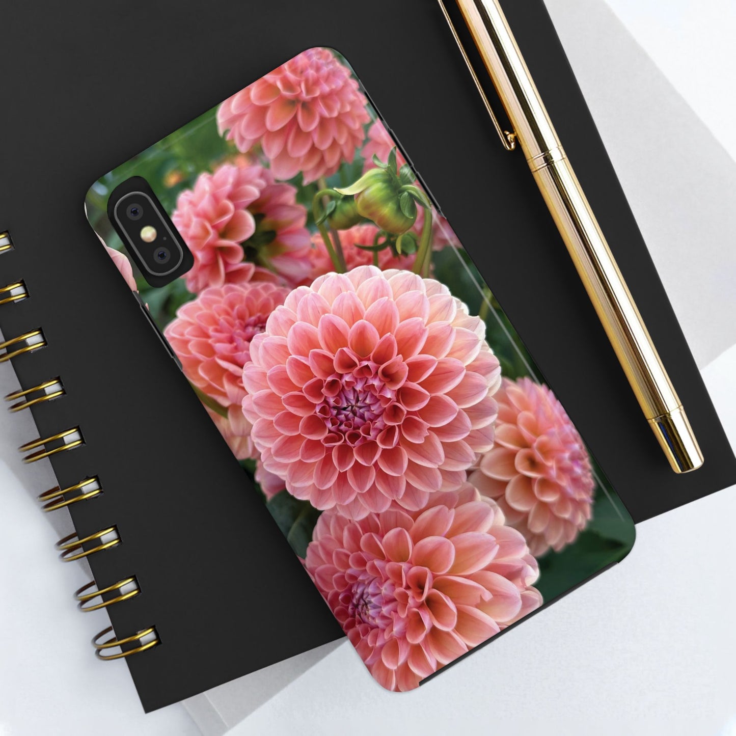 Floral Tough Phone Cases - Durable Protection with Pink Dahlia Design