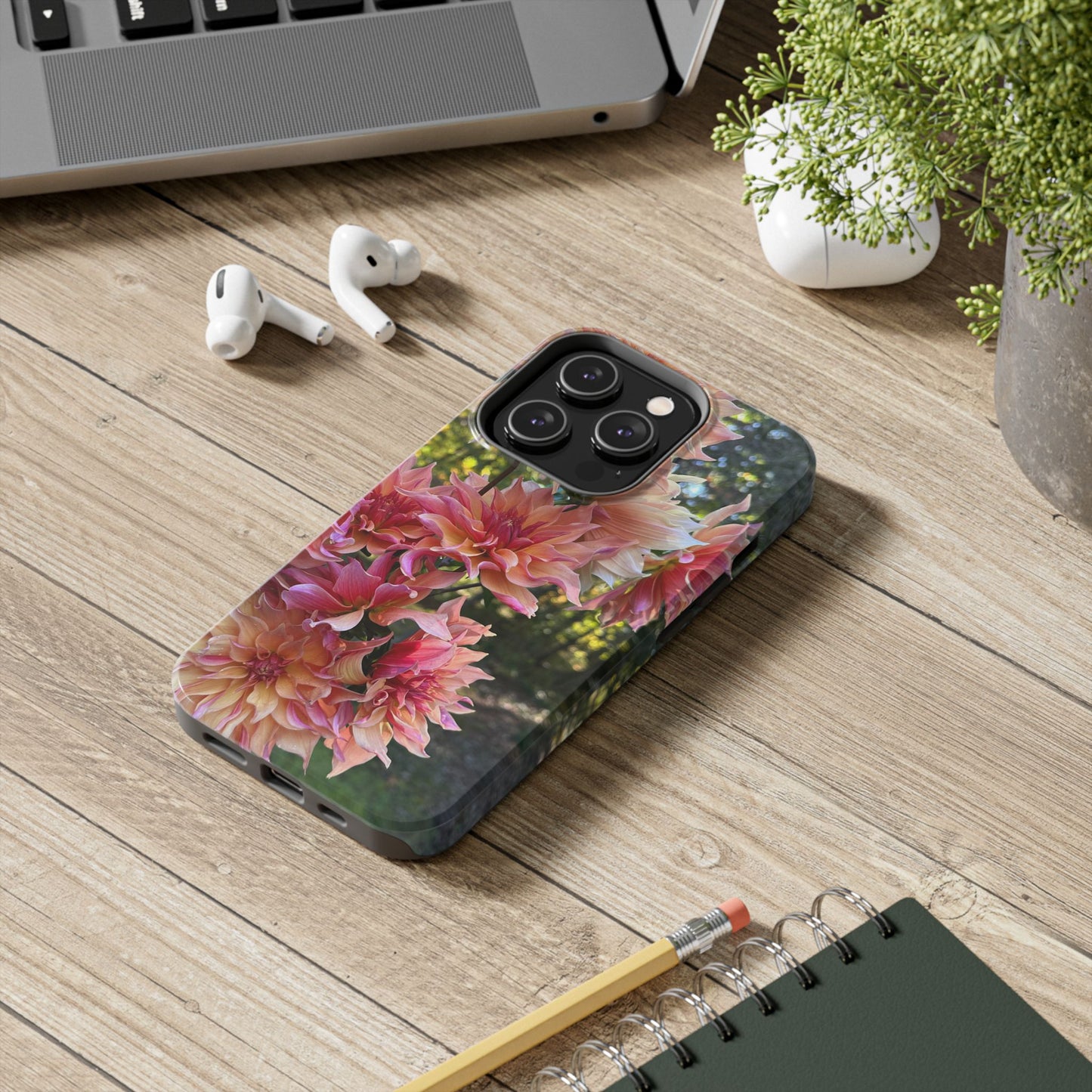 Floral Tough Phone Case - Durable Protection with Dahlia Design