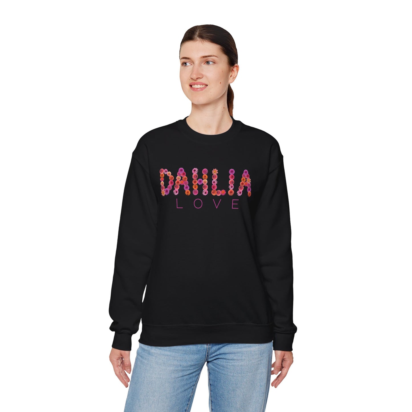 Dahlia Love Sweatshirt - Cozy Floral Crewneck for Spring, Perfect Gift for Flower Lovers, Everyday Casual Wear, Mother's Day, Birthday