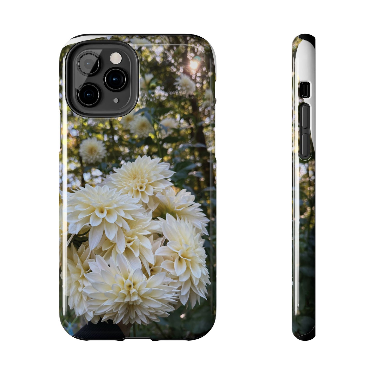 Floral Tough Phone Case - Durable Protection with Cafe au Lait Dahlia Design