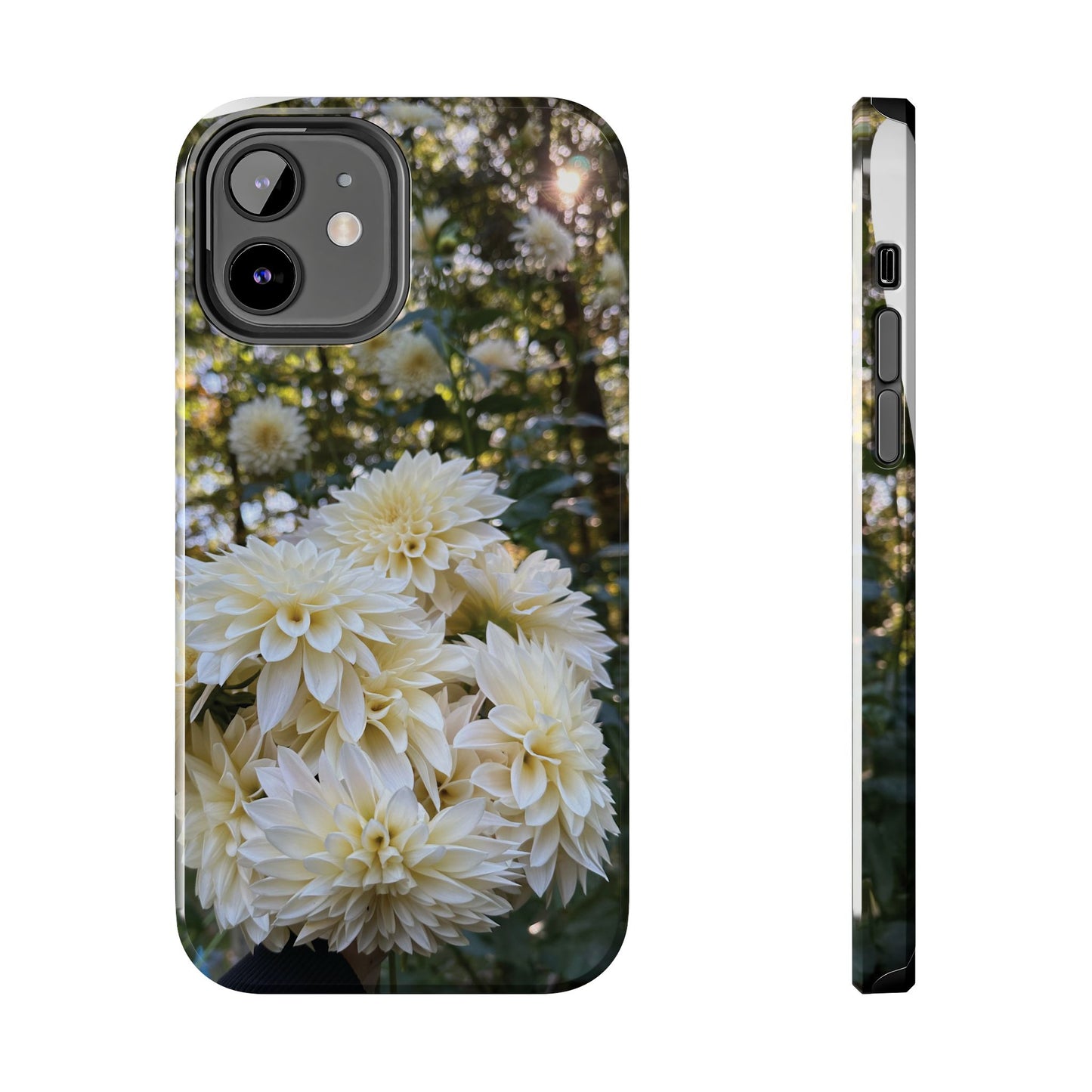 Floral Tough Phone Case - Durable Protection with Cafe au Lait Dahlia Design