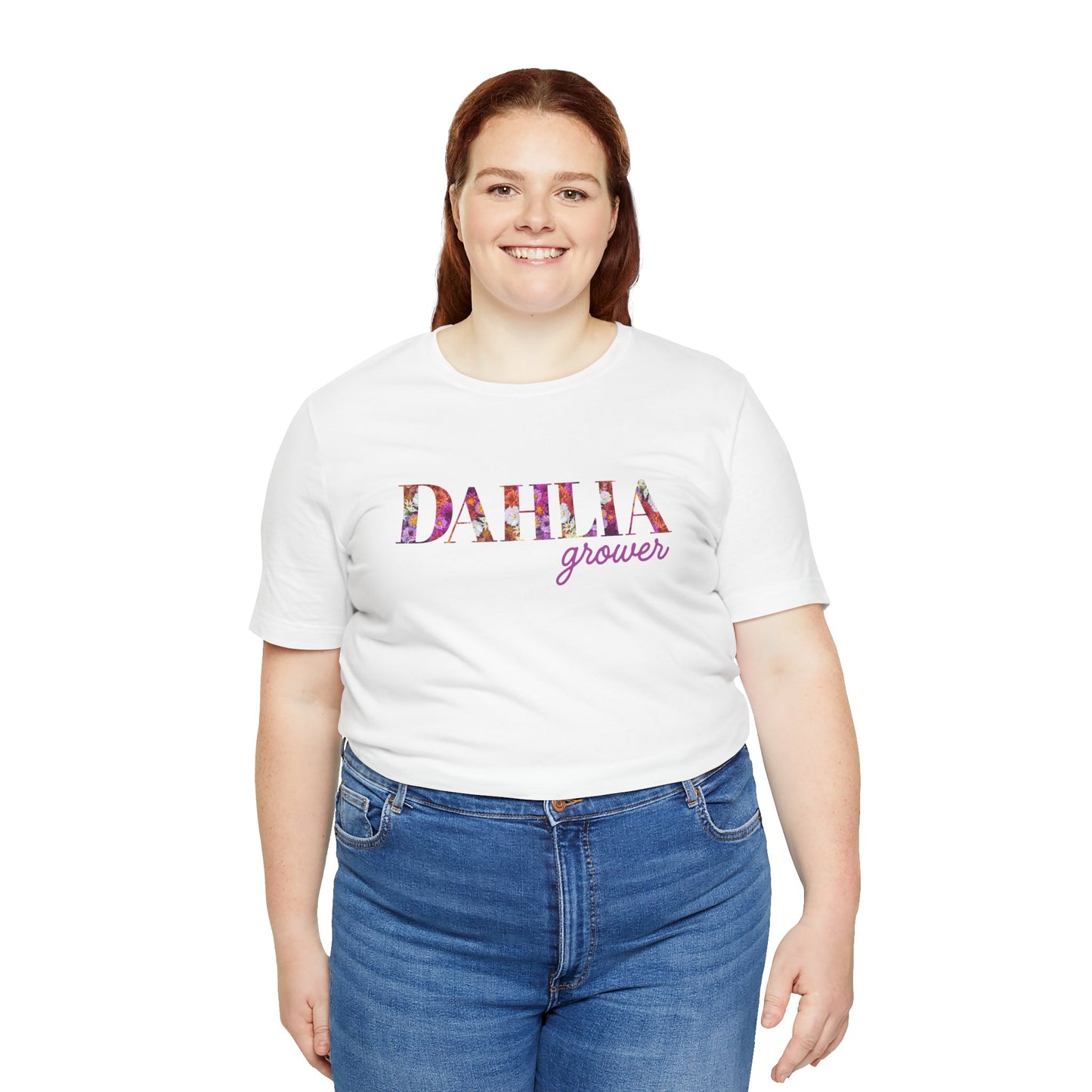 Dahlia Grower Unisex Tee, Floral Graphic Shirt, Gardening Gift, Spring Style T-Shirt, Nature Lover Apparel, Gifts for Gardeners
