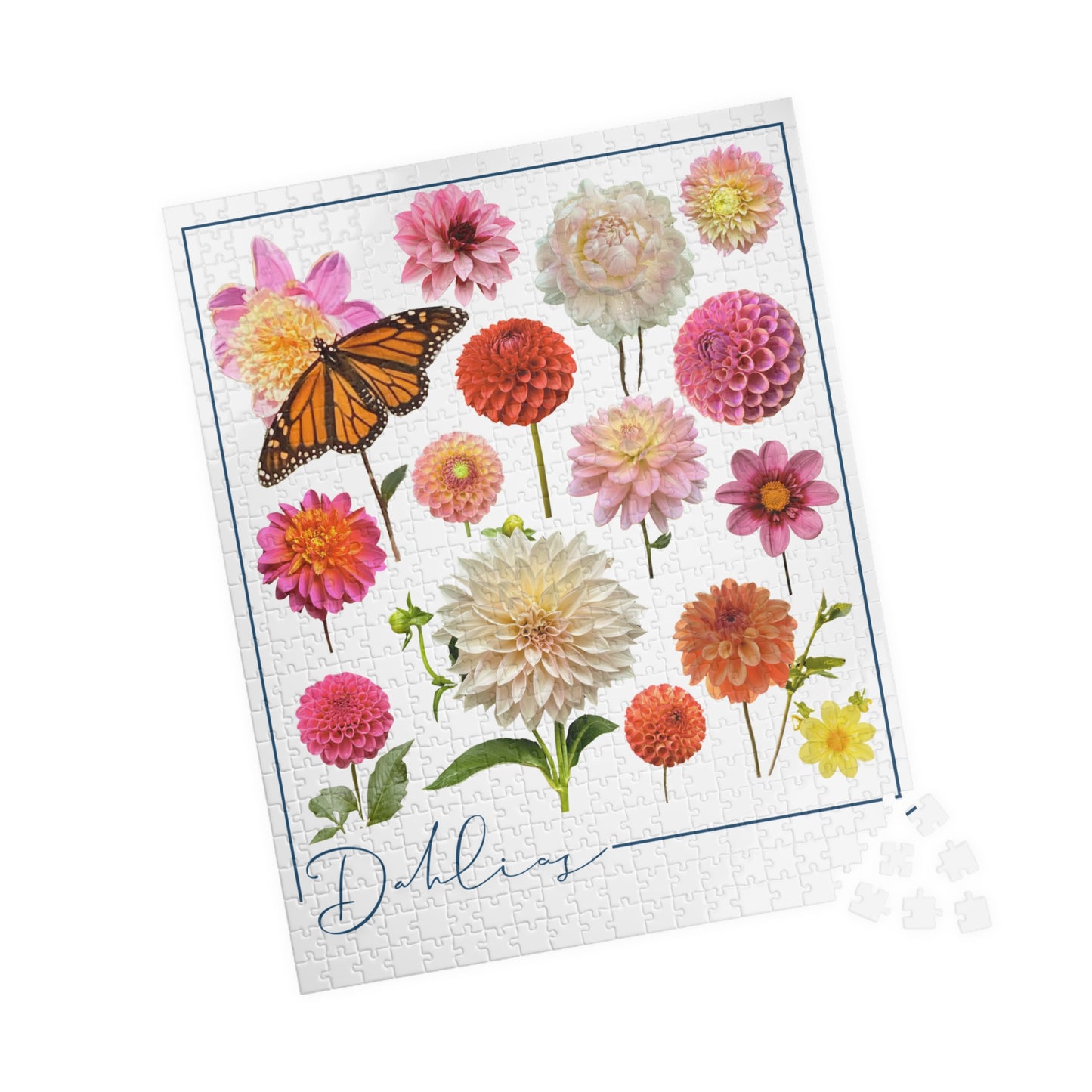 Dahlia Floral-themed Puzzle (110, 252, 520, 1014-piece) - Perfect for Relaxation and Family Bonding