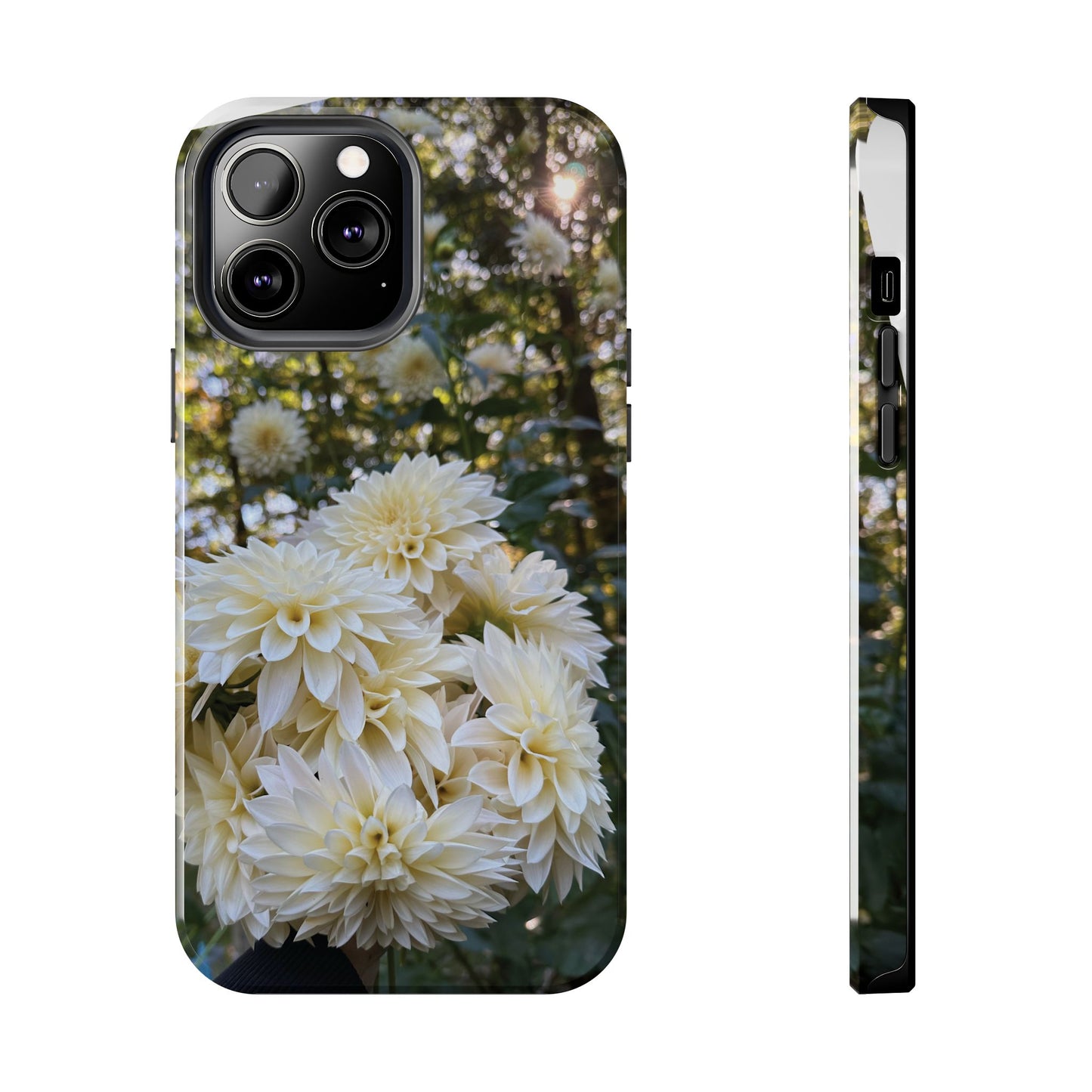 Floral Tough Phone Case - Durable Protection with Cafe au Lait Dahlia Design