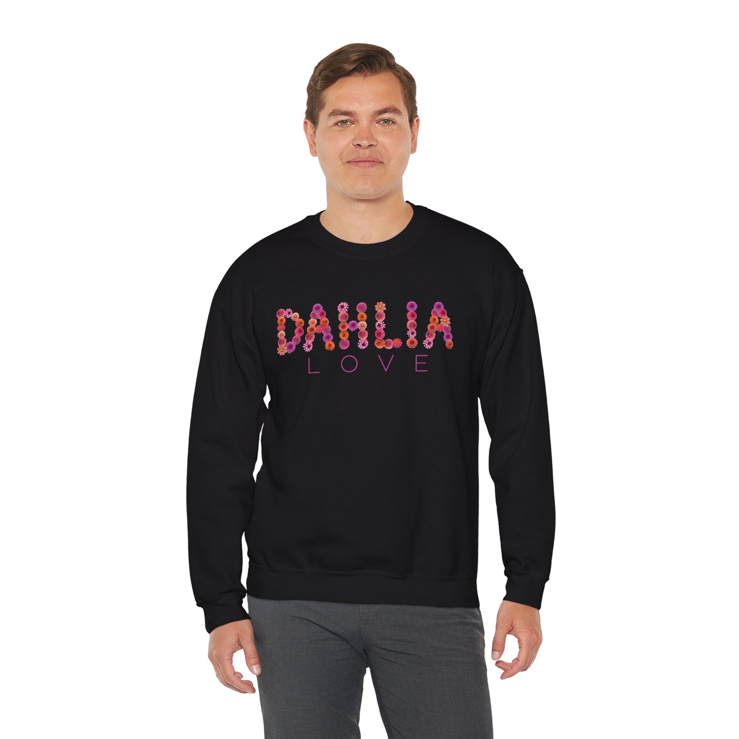 Dahlia Love Sweatshirt - Cozy Floral Crewneck for Spring, Perfect Gift for Flower Lovers, Everyday Casual Wear, Mother's Day, Birthday