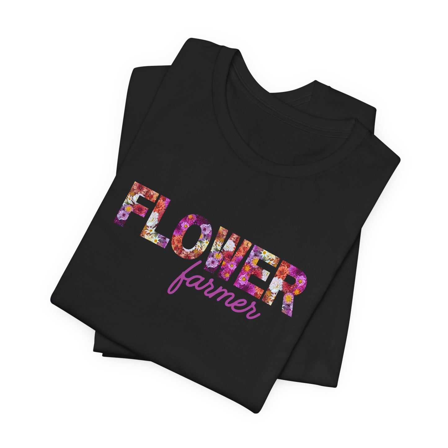 Dahlia Flower Farmer Unisex Tee, Floral Graphic Shirt, Gardening Gift, Spring Style T-Shirt, Nature Lover Apparel, Gifts for Gardeners