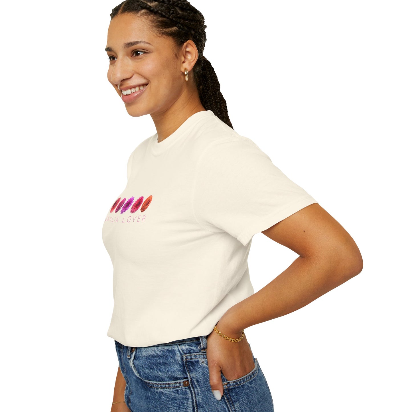 Dahlia Lover T-shirt, Floral Graphic Tee for Flower Lovers