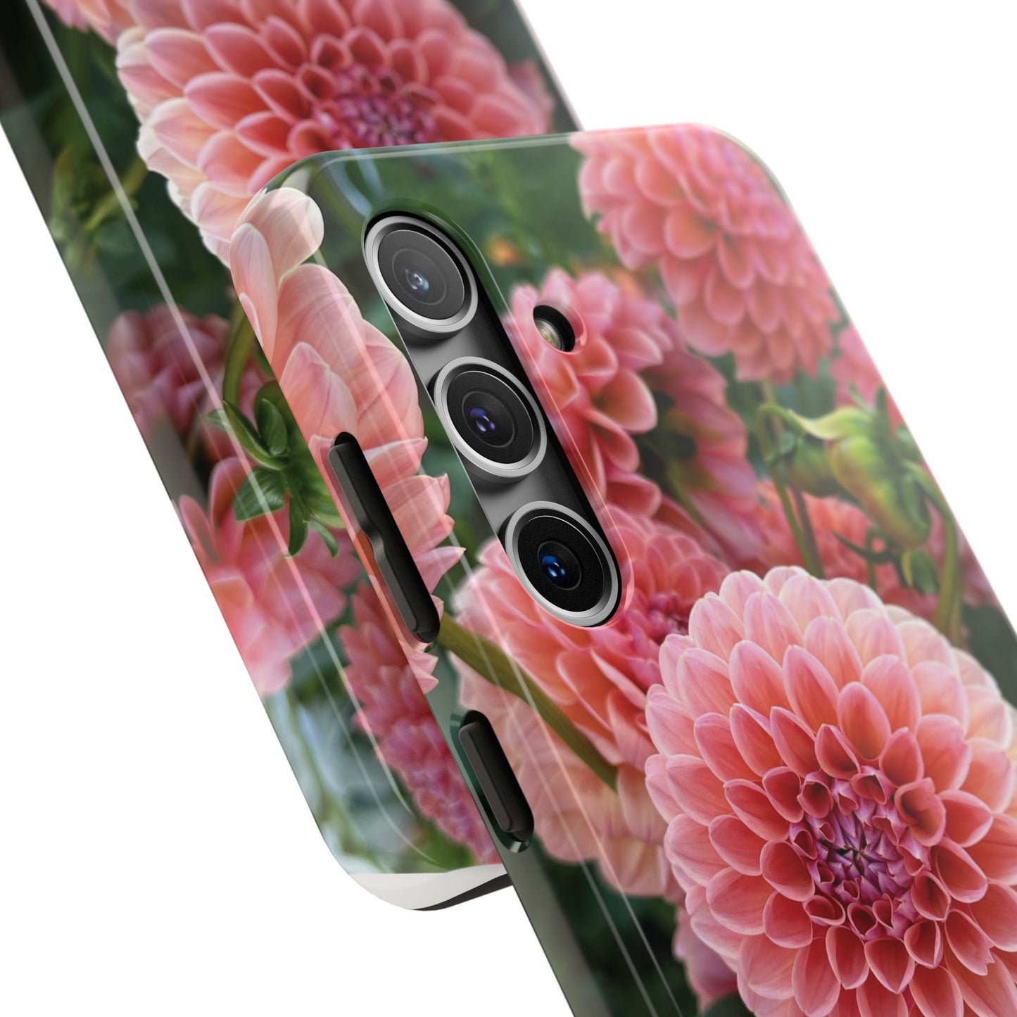 Floral Tough Phone Cases - Durable Protection with Pink Dahlia Design