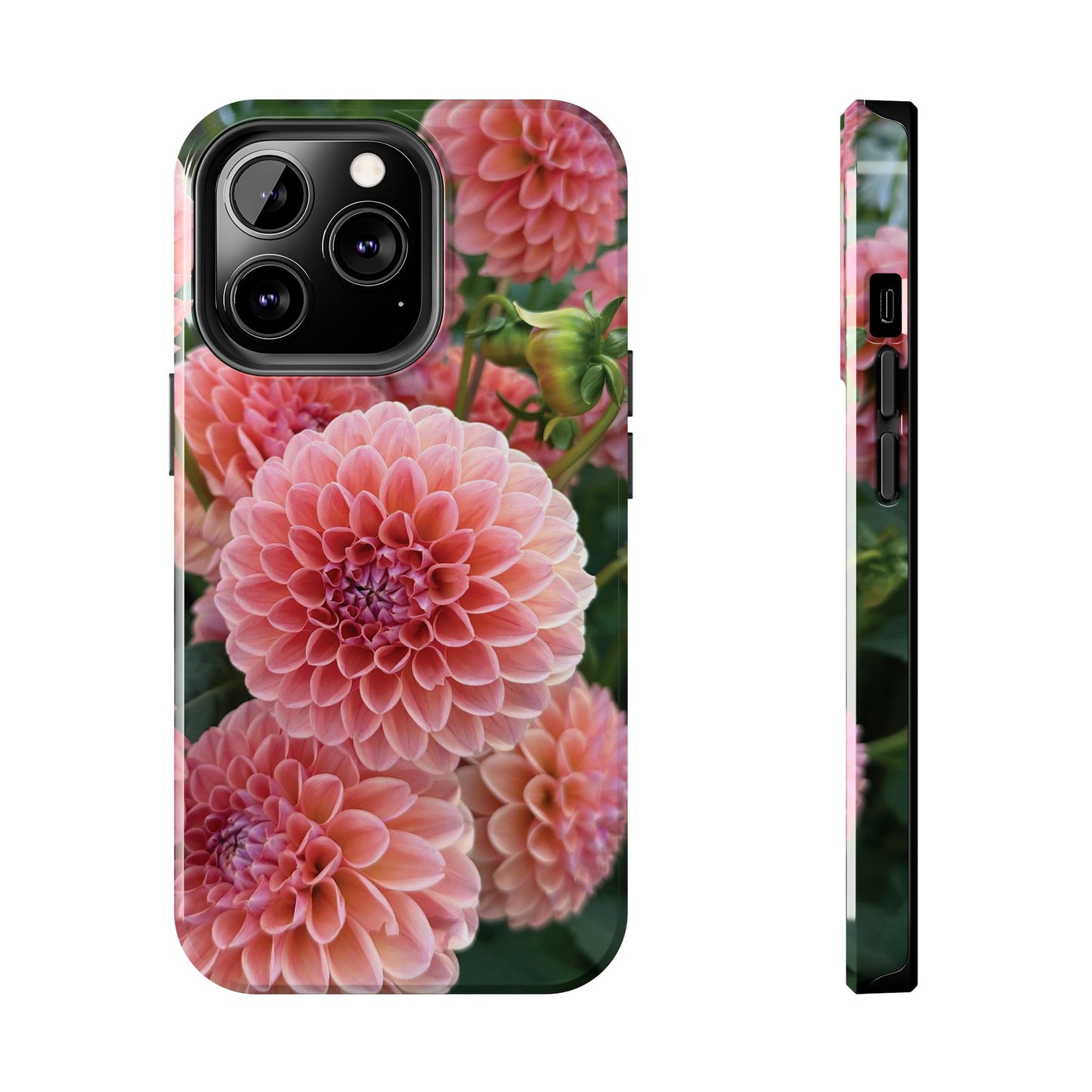 Floral Tough Phone Cases - Durable Protection with Pink Dahlia Design