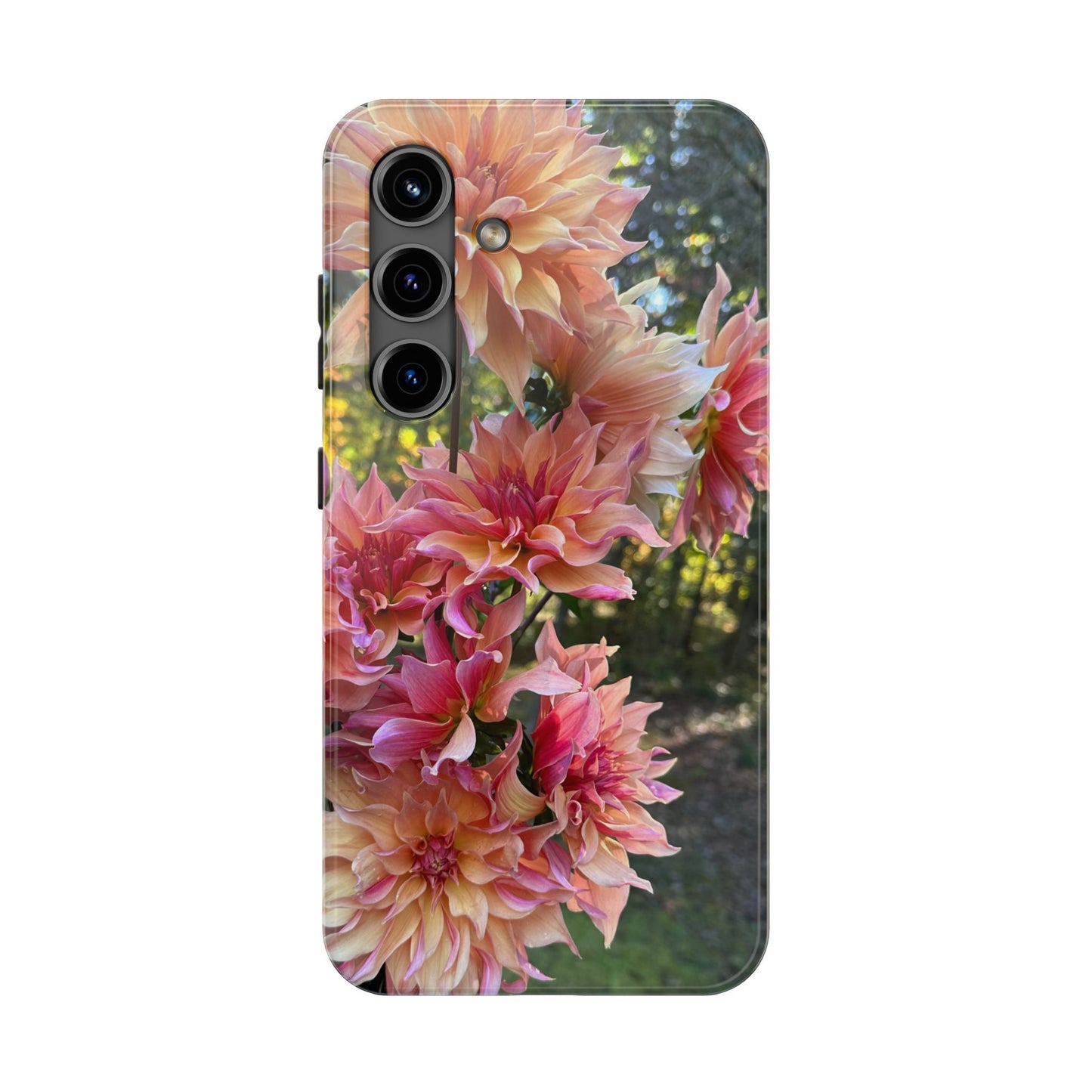 Floral Tough Phone Case - Durable Protection with Dahlia Design