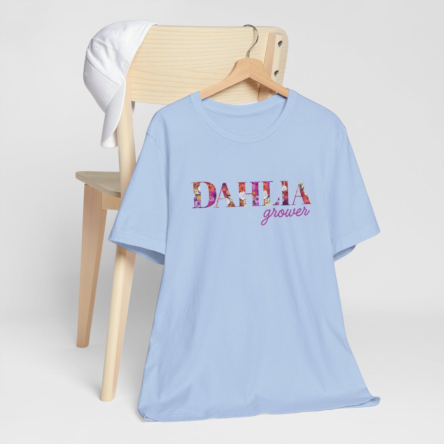Dahlia Grower Unisex Tee, Floral Graphic Shirt, Gardening Gift, Spring Style T-Shirt, Nature Lover Apparel, Gifts for Gardeners