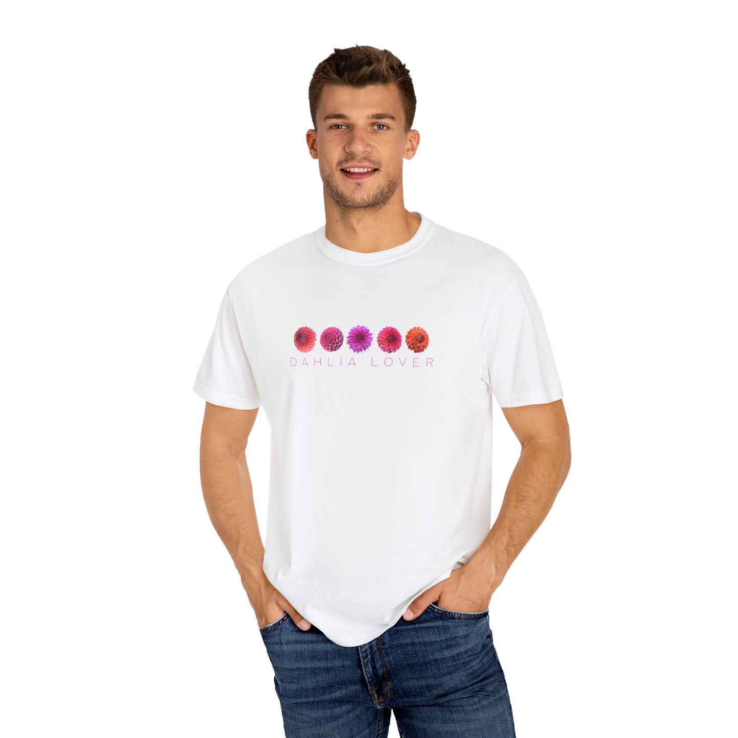 Dahlia Lover T-shirt, Floral Graphic Tee for Flower Lovers