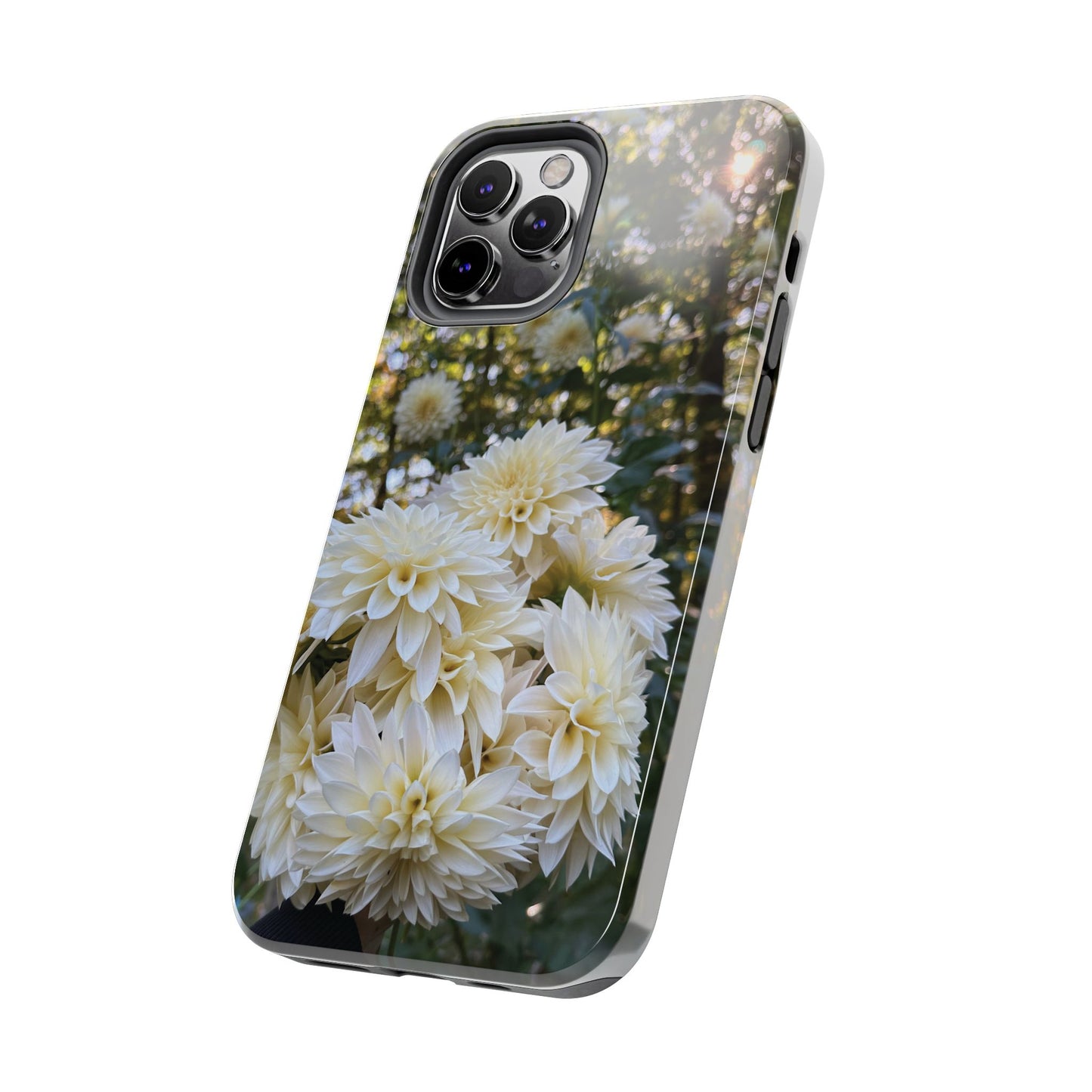 Floral Tough Phone Case - Durable Protection with Cafe au Lait Dahlia Design