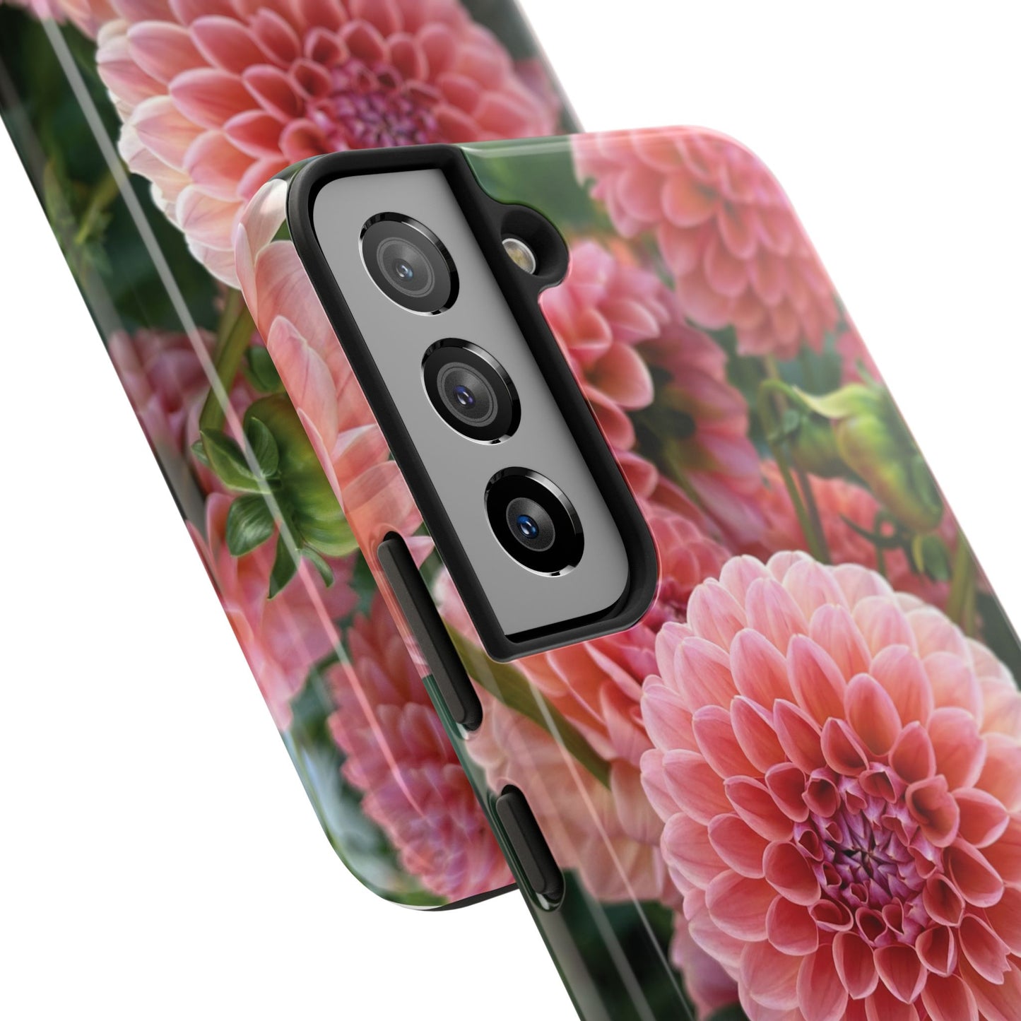 Floral Tough Phone Cases - Durable Protection with Pink Dahlia Design