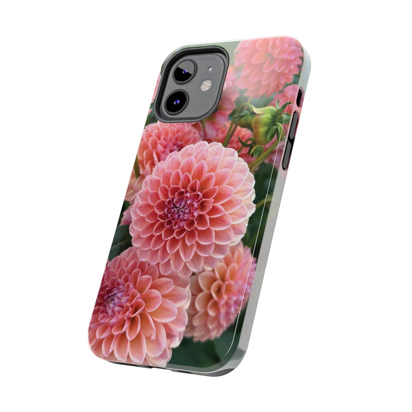 Floral Tough Phone Cases - Durable Protection with Pink Dahlia Design