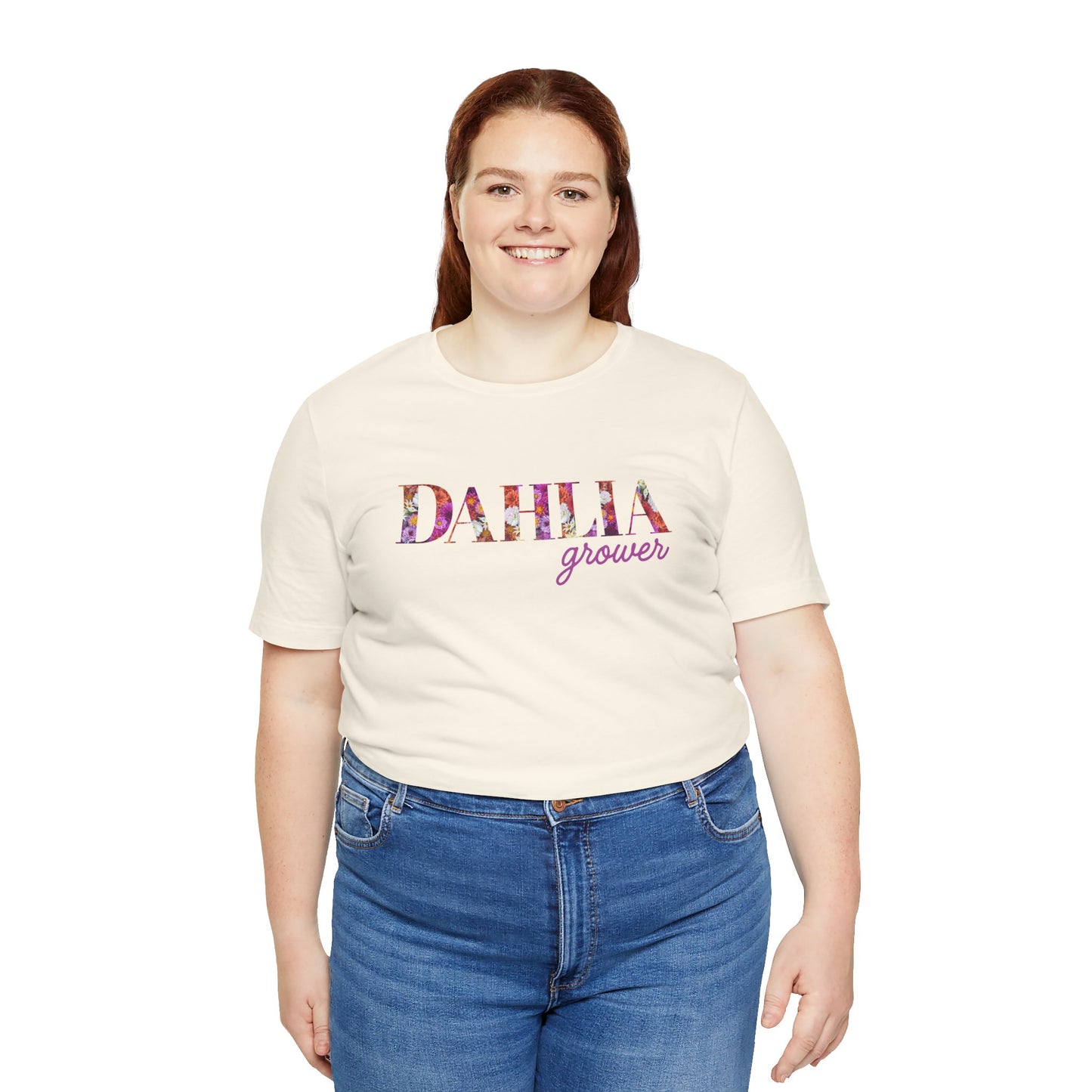Dahlia Grower Unisex Tee, Floral Graphic Shirt, Gardening Gift, Spring Style T-Shirt, Nature Lover Apparel, Gifts for Gardeners