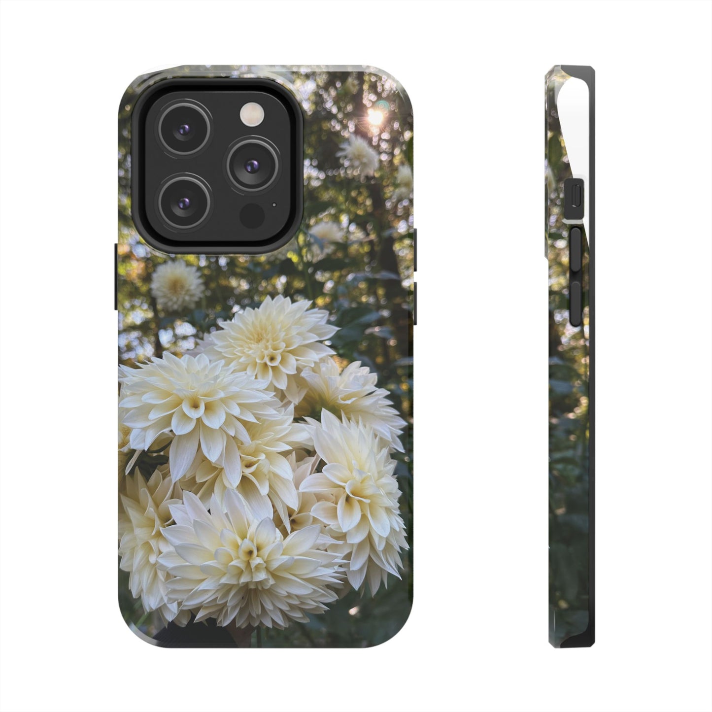 Floral Tough Phone Case - Durable Protection with Cafe au Lait Dahlia Design