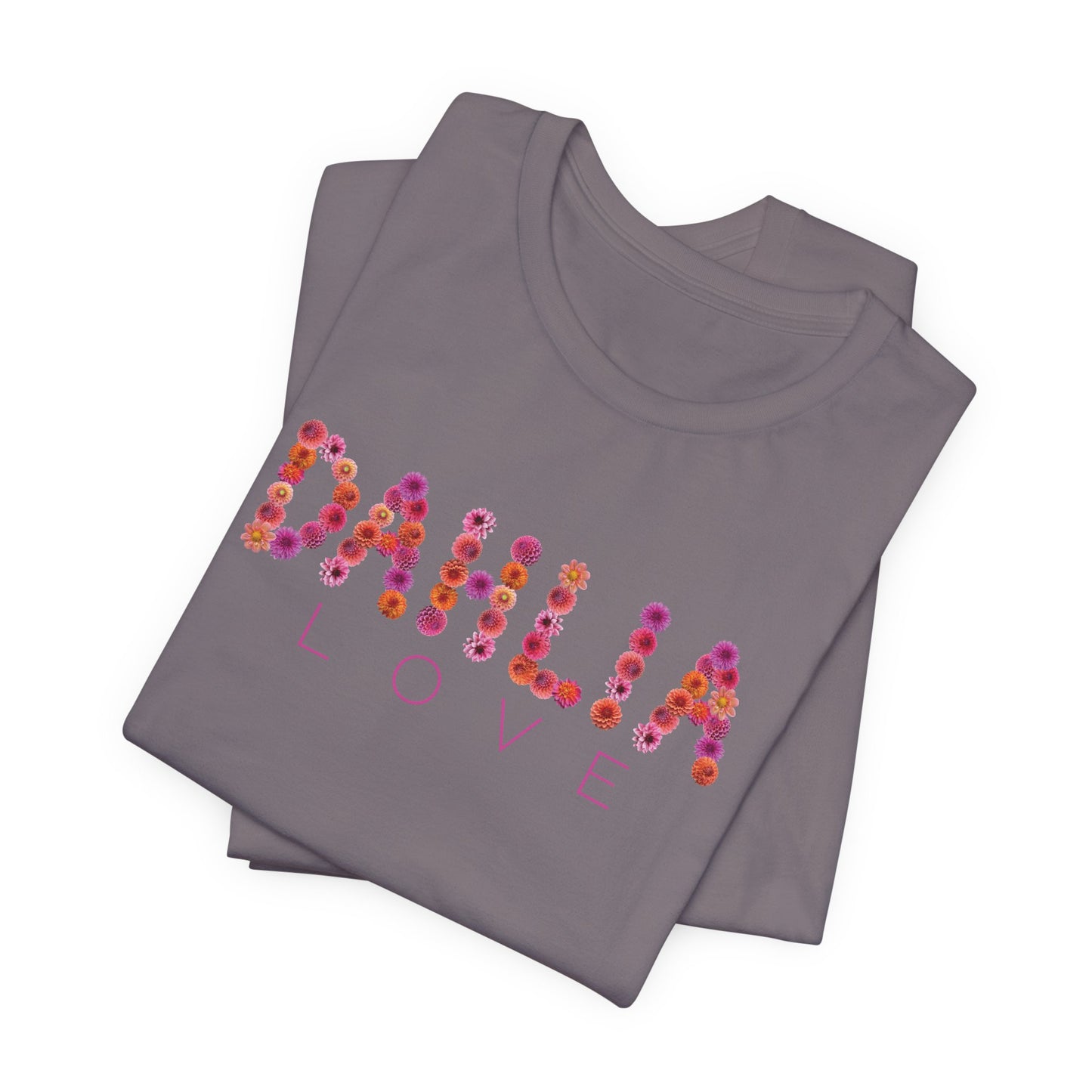 Dahlia Love Tee - Floral Graphic T-Shirt, Unisex Apparel, Casual Wear, Gift for Her, Spring Fashion