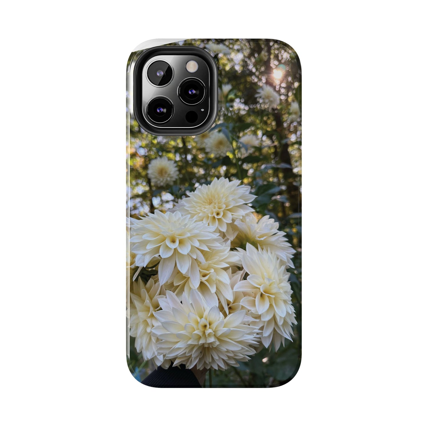 Floral Tough Phone Case - Durable Protection with Cafe au Lait Dahlia Design
