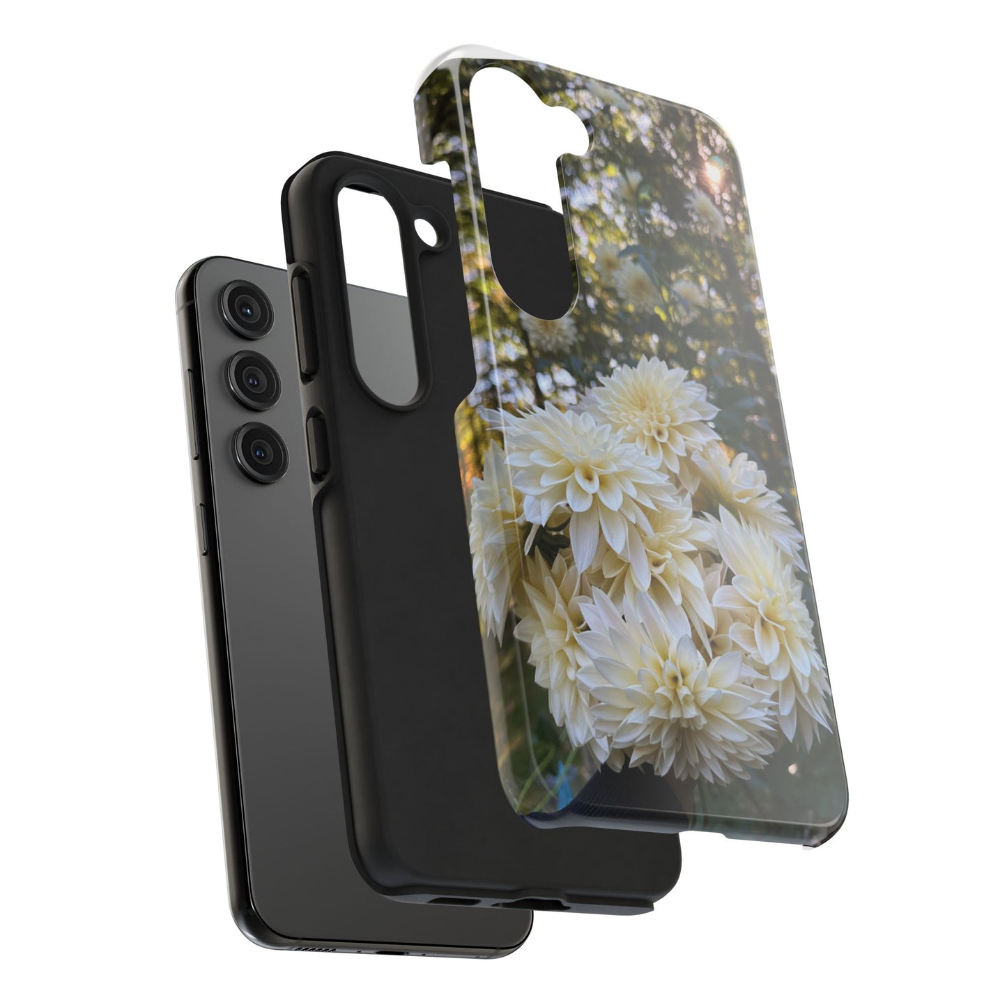 Floral Tough Phone Case - Durable Protection with Cafe au Lait Dahlia Design