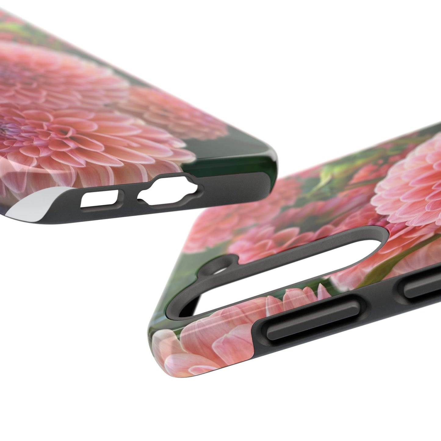 Floral Tough Phone Cases - Durable Protection with Pink Dahlia Design