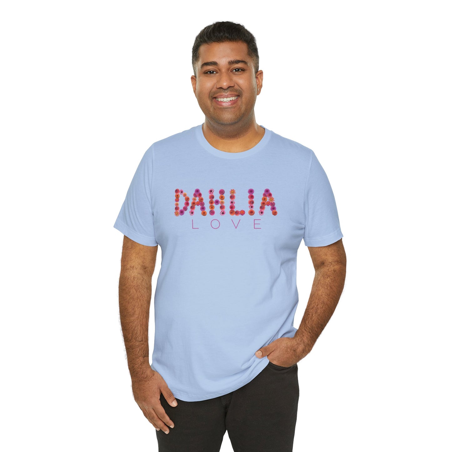 Dahlia Love Tee - Floral Graphic T-Shirt, Unisex Apparel, Casual Wear, Gift for Her, Spring Fashion