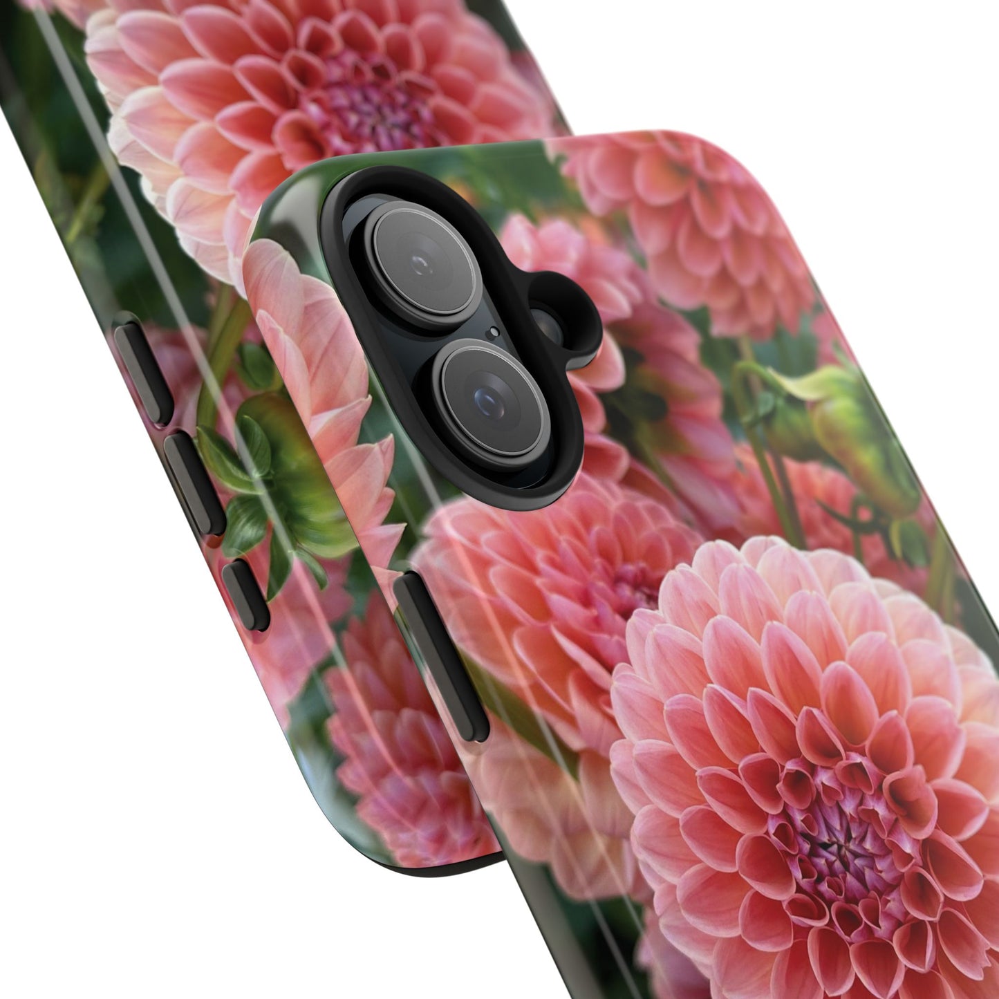 Floral Tough Phone Cases - Durable Protection with Pink Dahlia Design