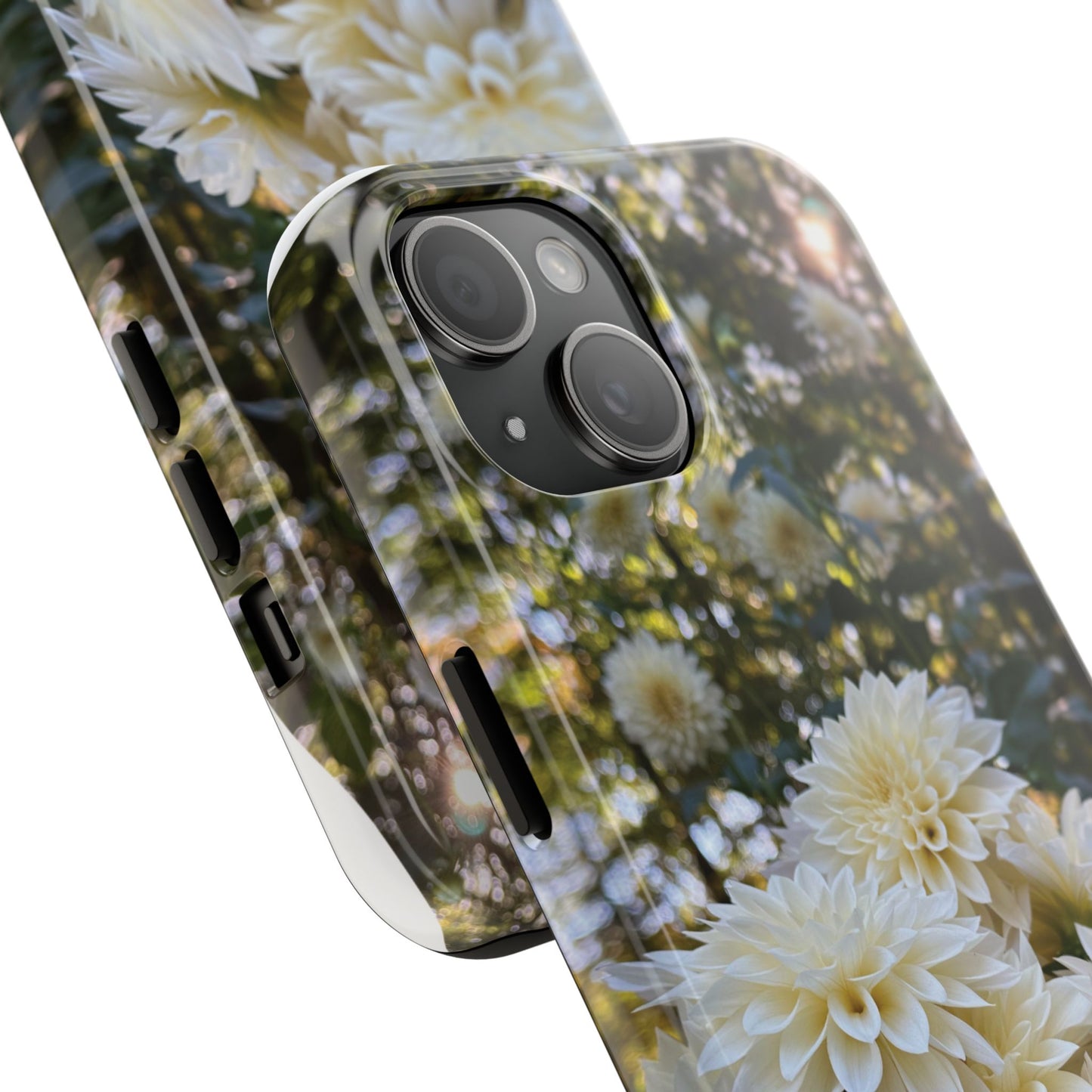 Floral Tough Phone Case - Durable Protection with Cafe au Lait Dahlia Design